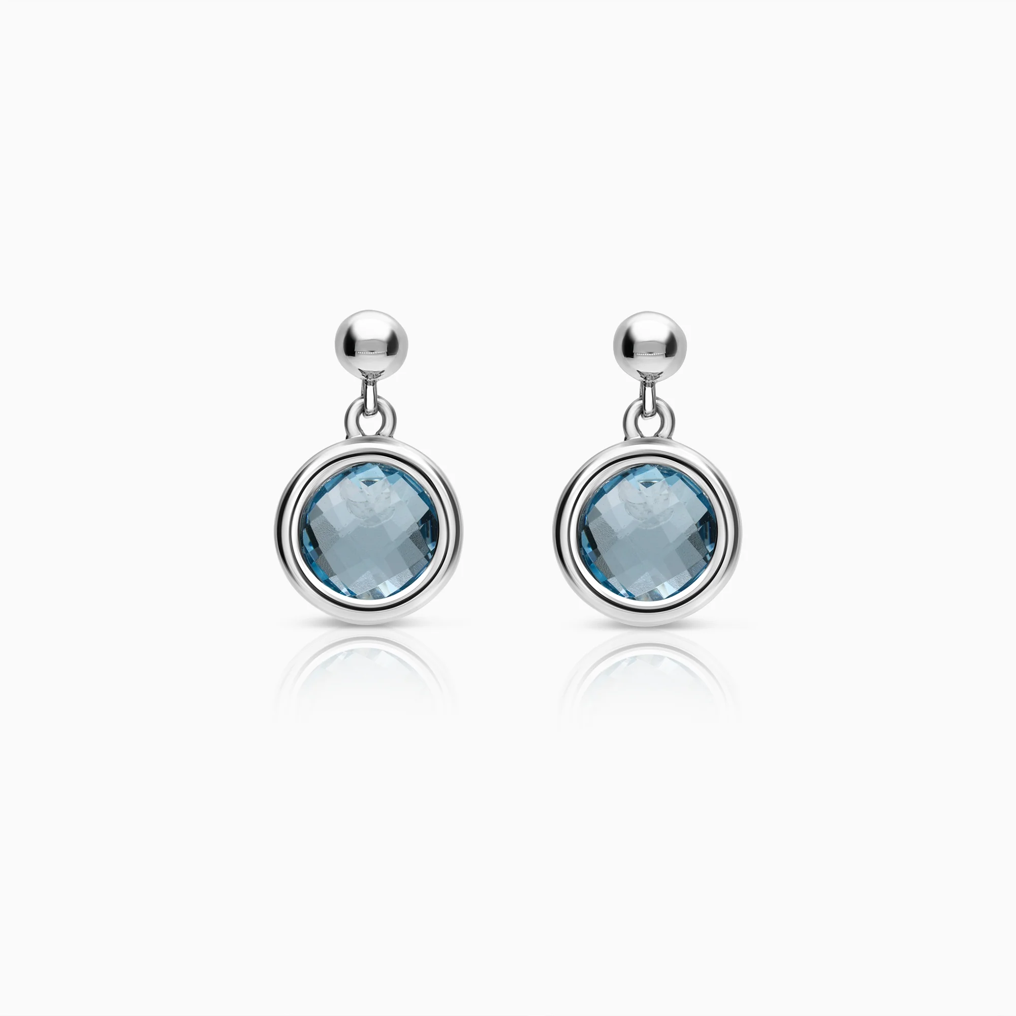 Earring with gemstones 4.71g 18K white gold