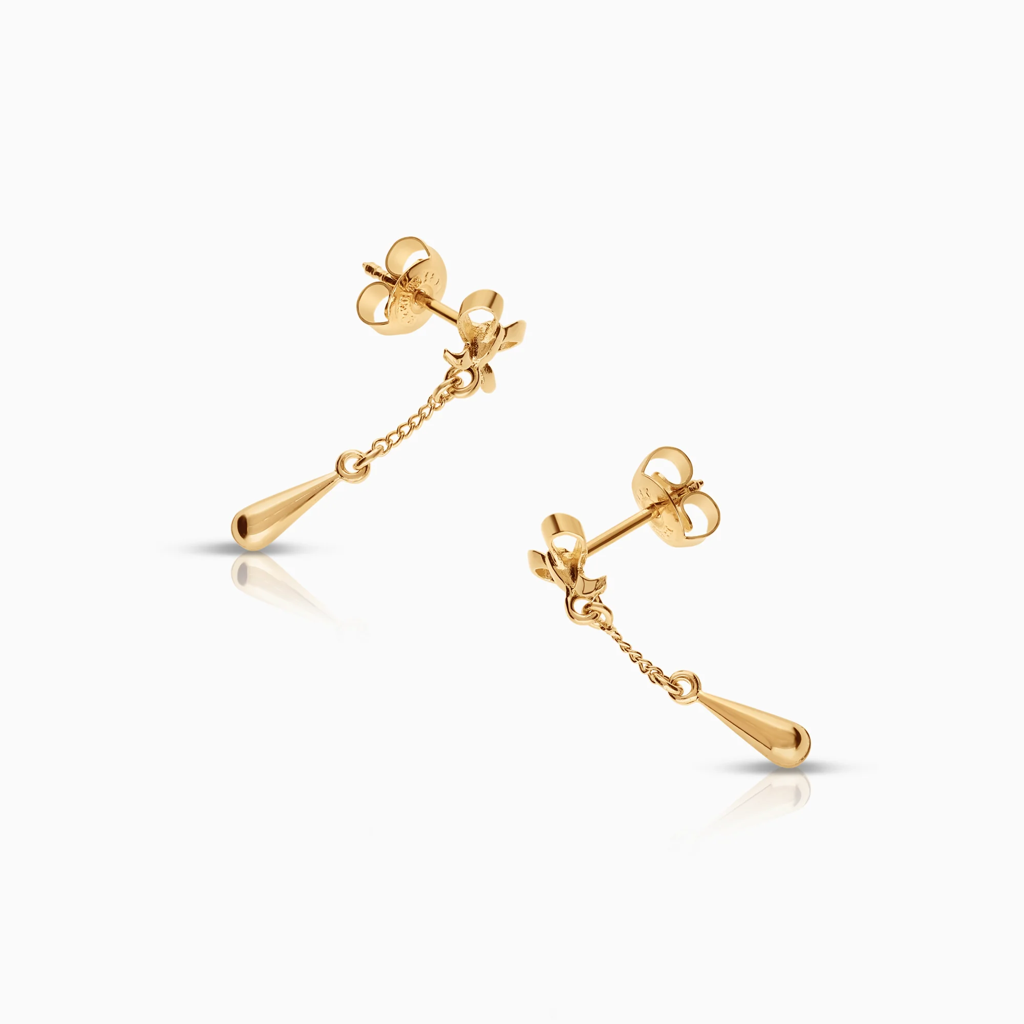 Earrings with bow 1.55g 18K gold - Image 2