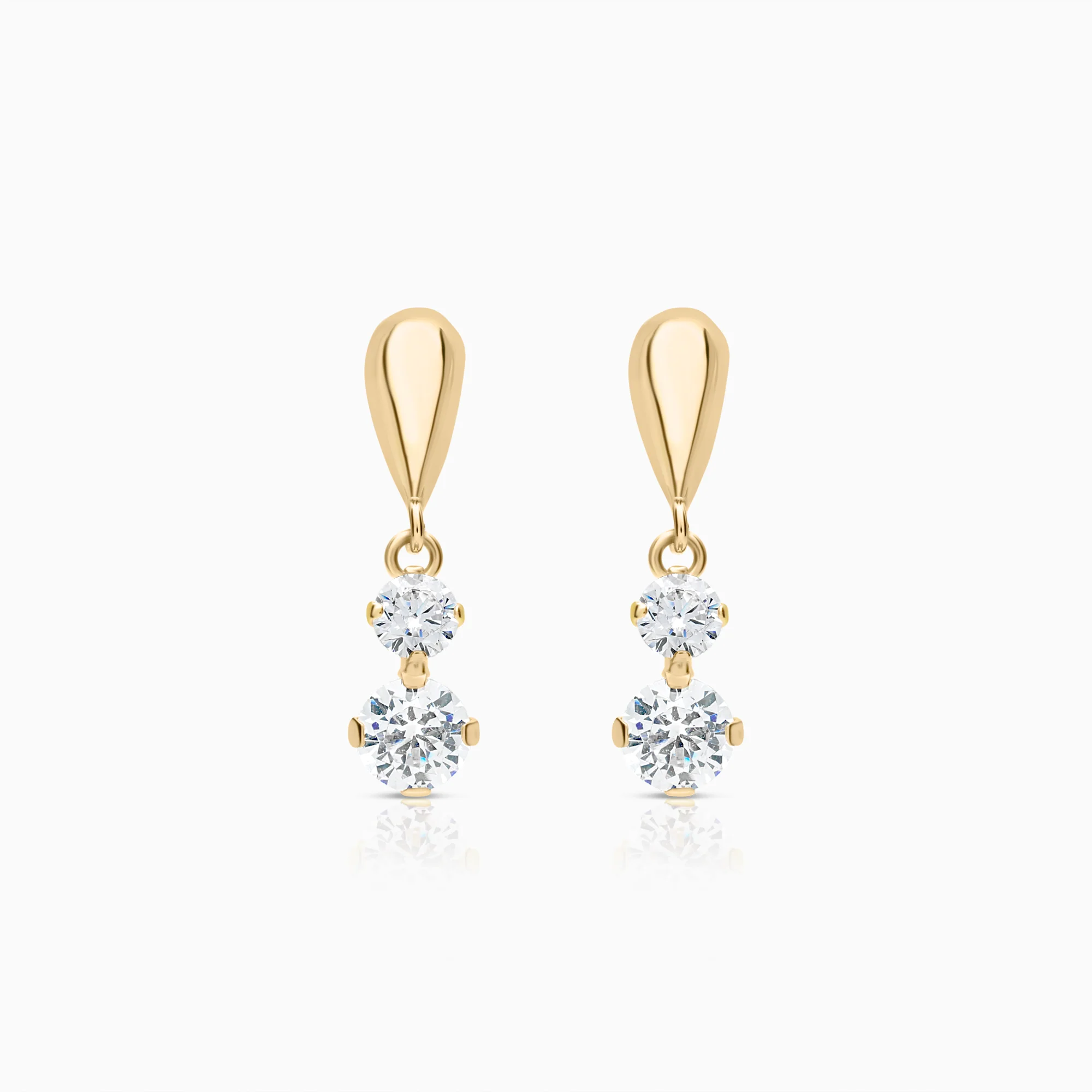 Earrings cubic zirconia 0.89g 18K gold