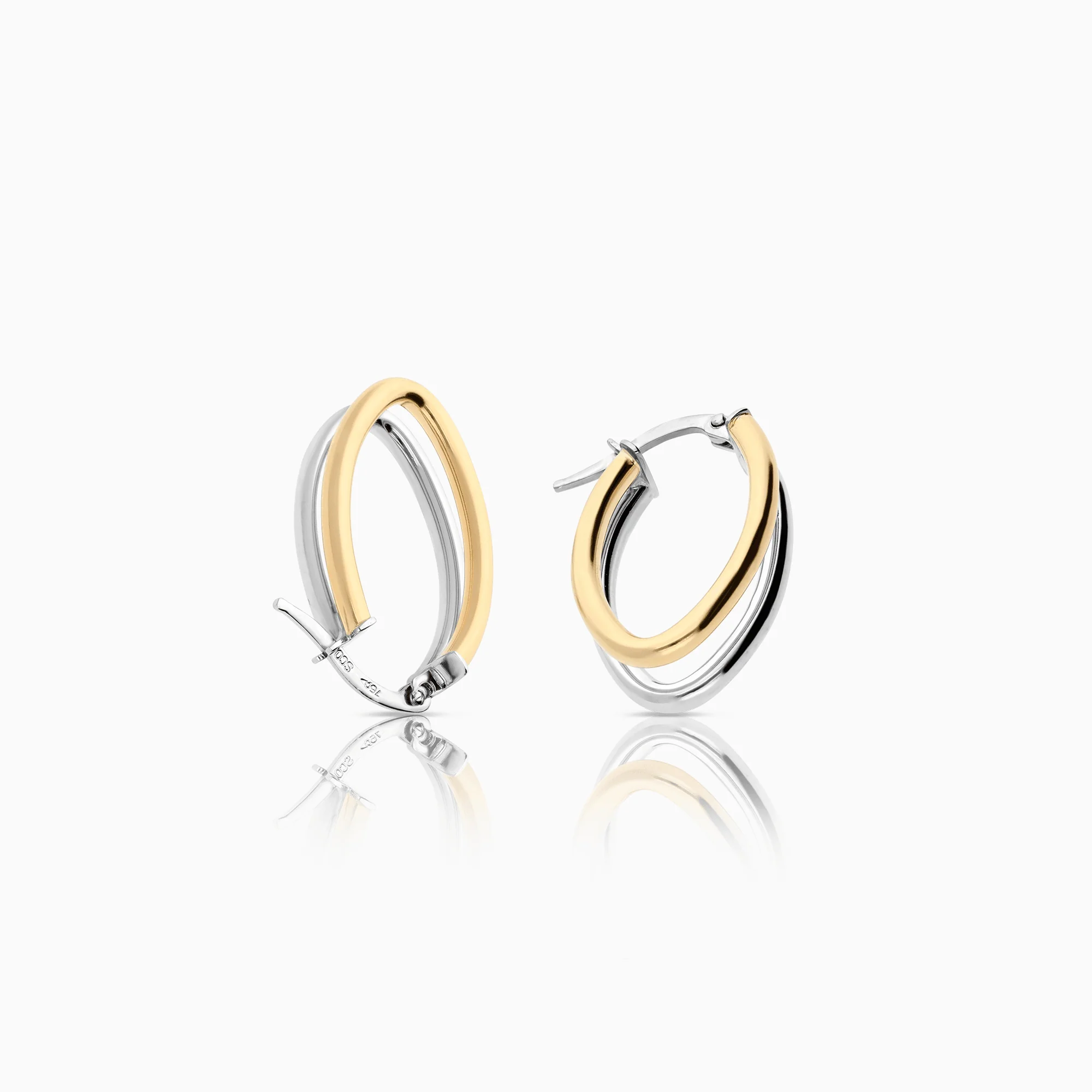 Earrings 2.65g 18K yellow/white gold - Image 2