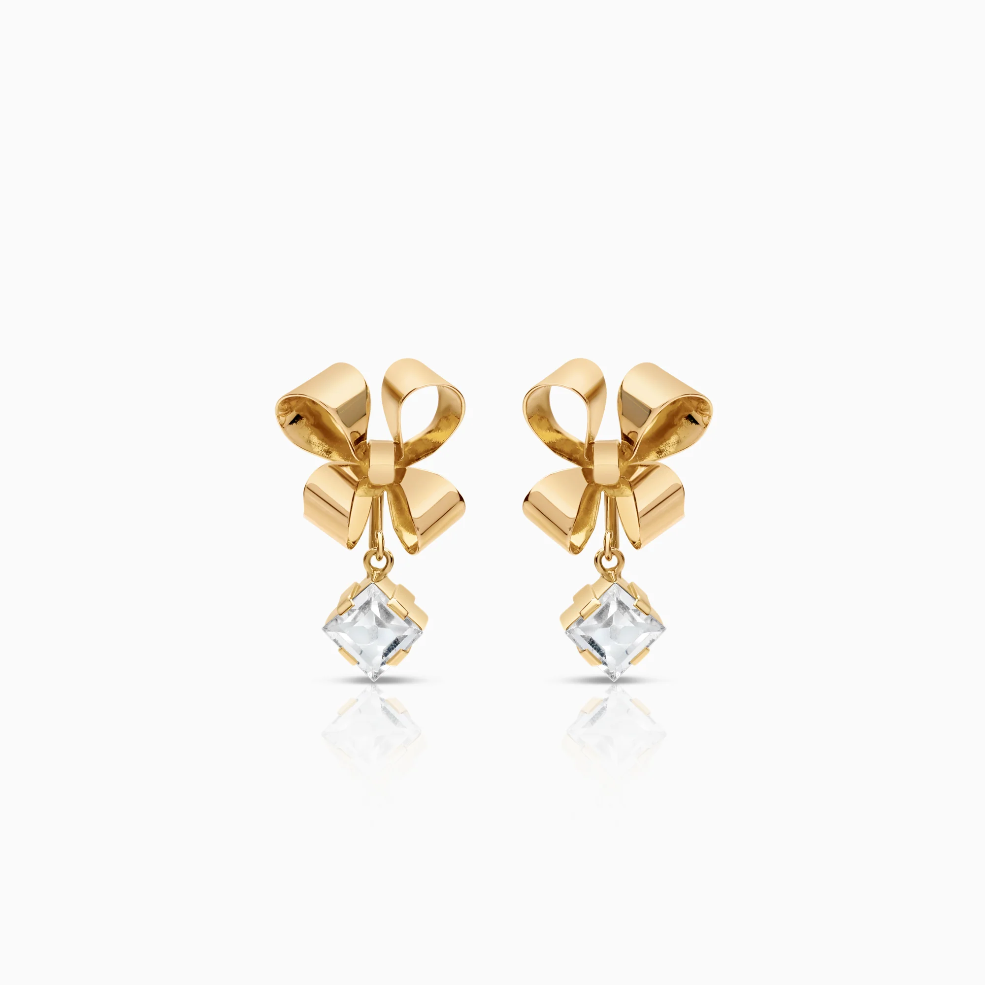 Earrings with rock crystals 3.21g 18K gold