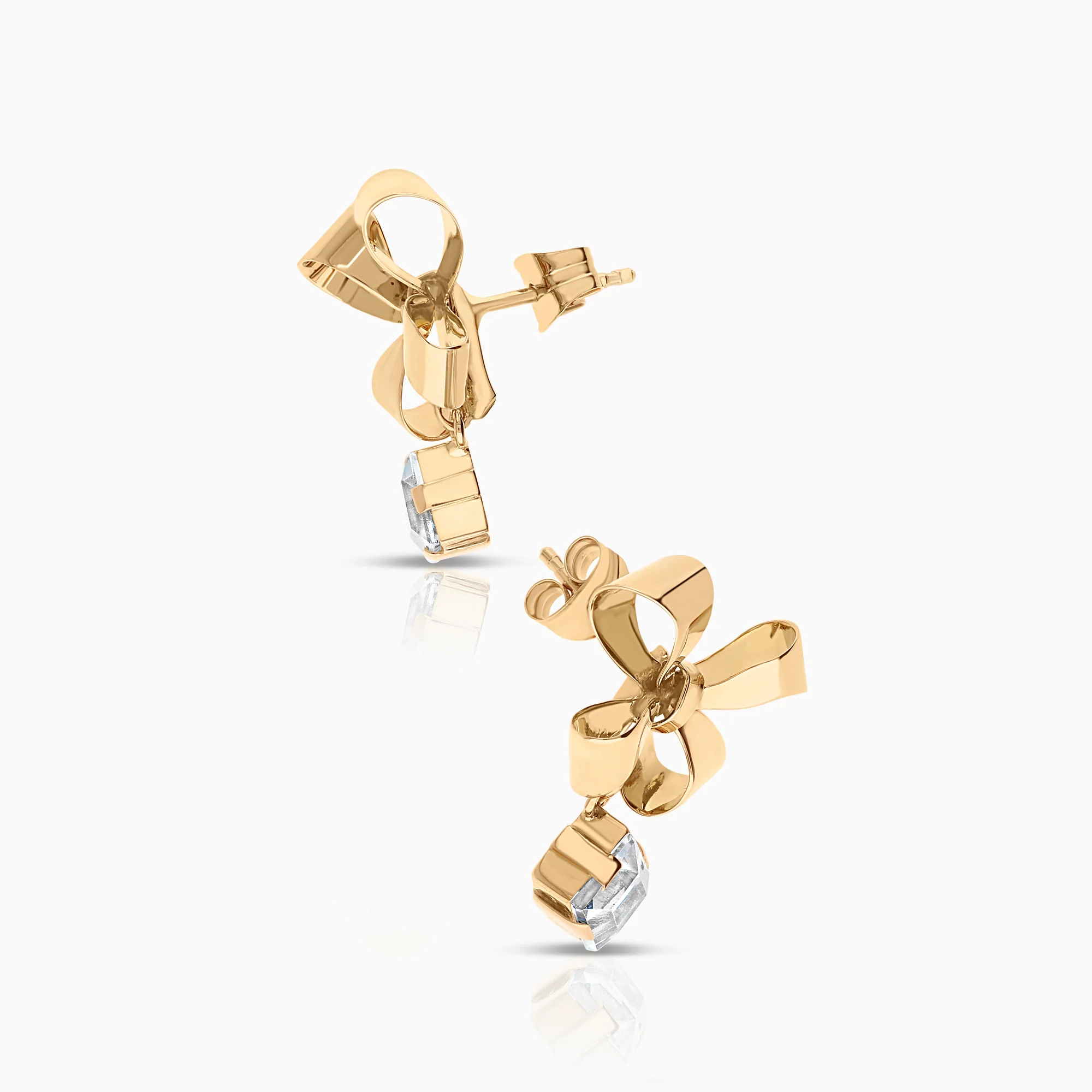 Earrings with rock crystals 3.21g 18K gold - Image 2