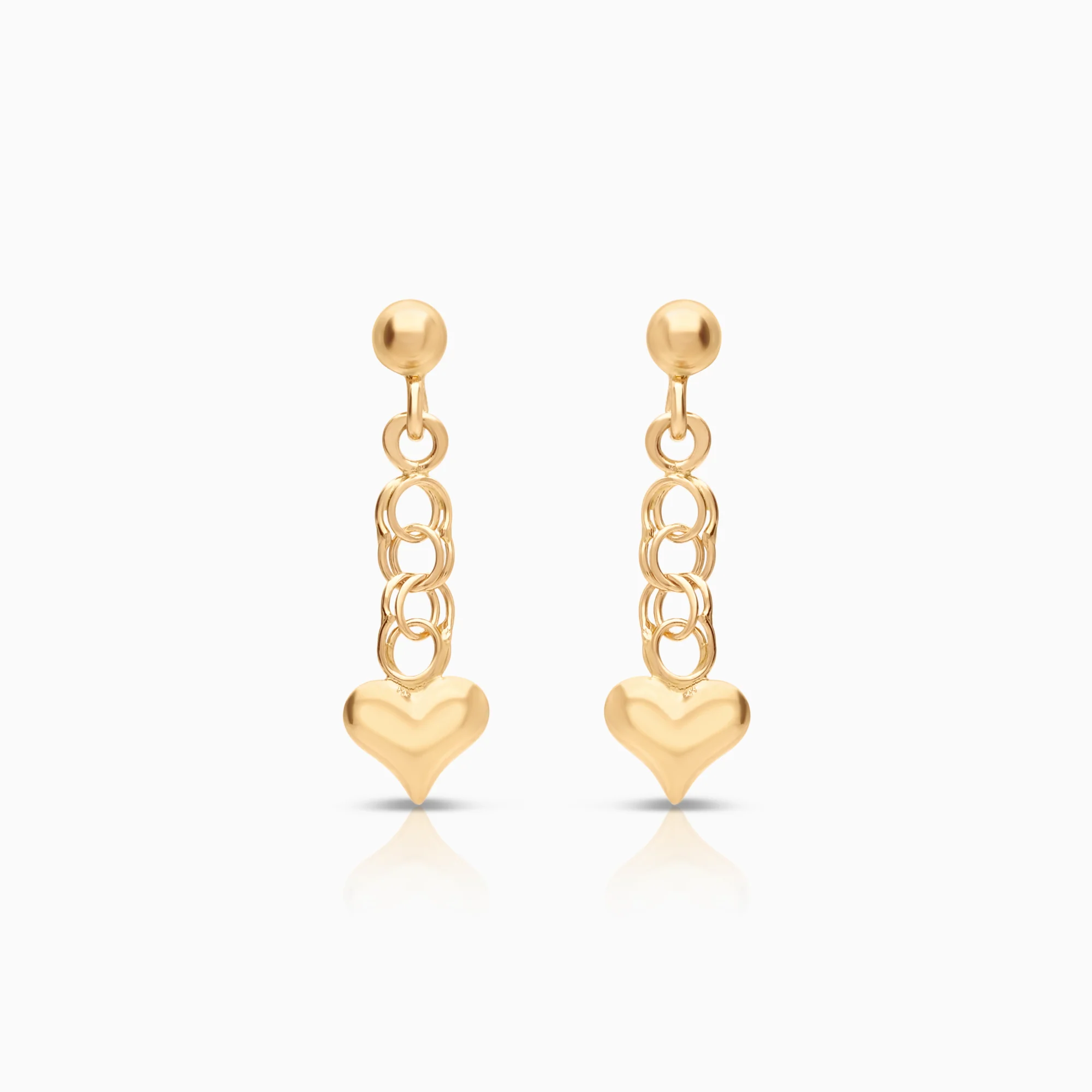 Earrings Bismarck with hearts 1.00g 18K gold