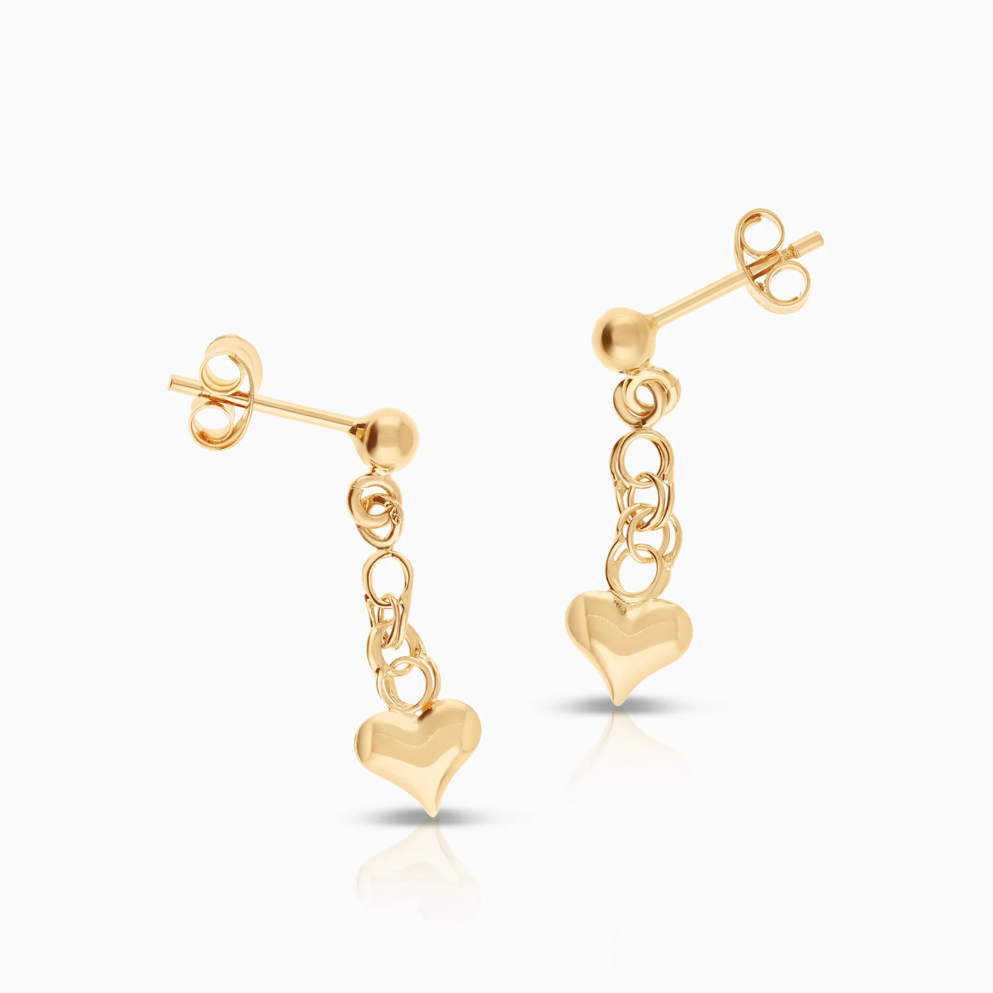 Earrings Bismarck with hearts 1.00g 18K gold - Image 2