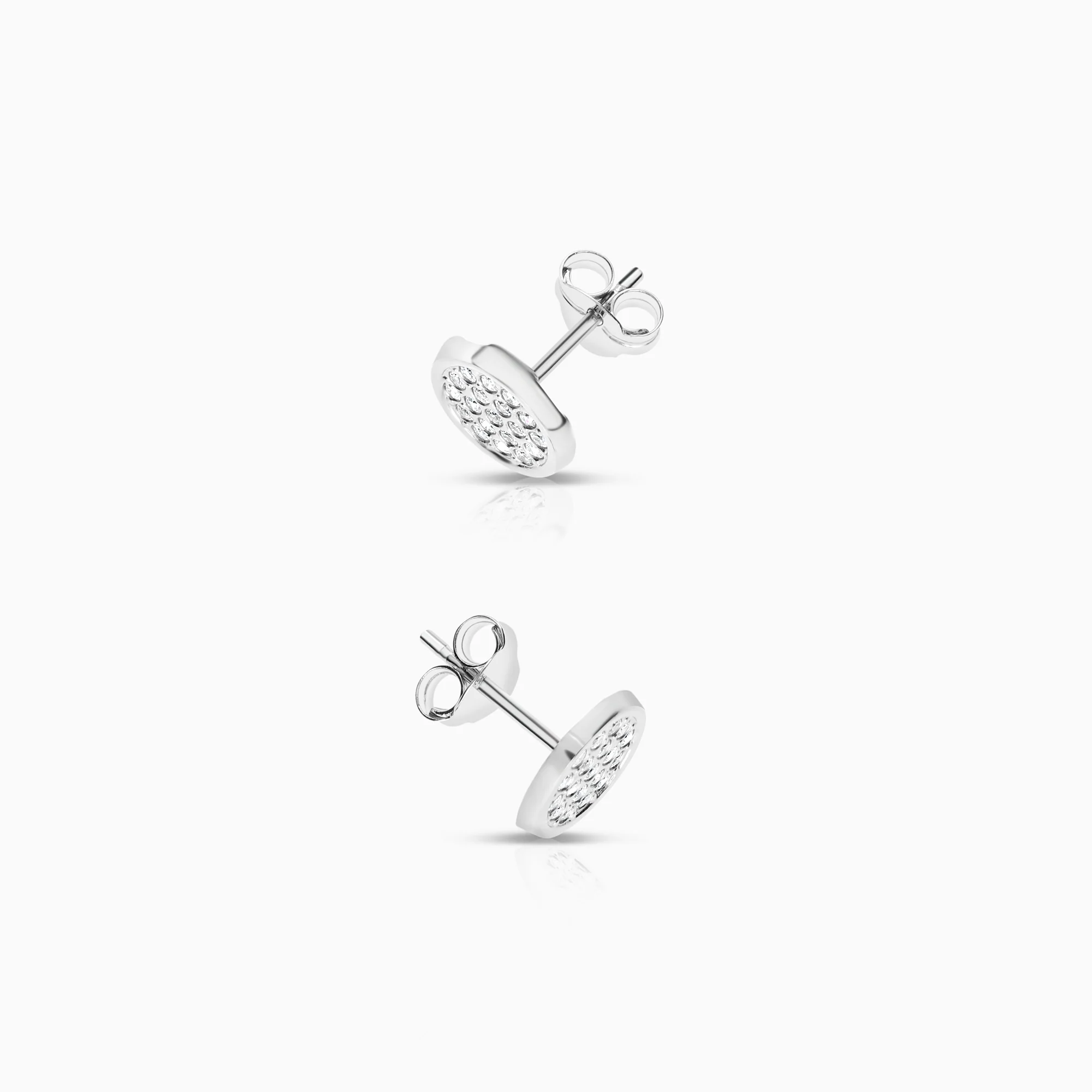 Earrings cubic zirconia 0.60g 18K white gold - Image 2
