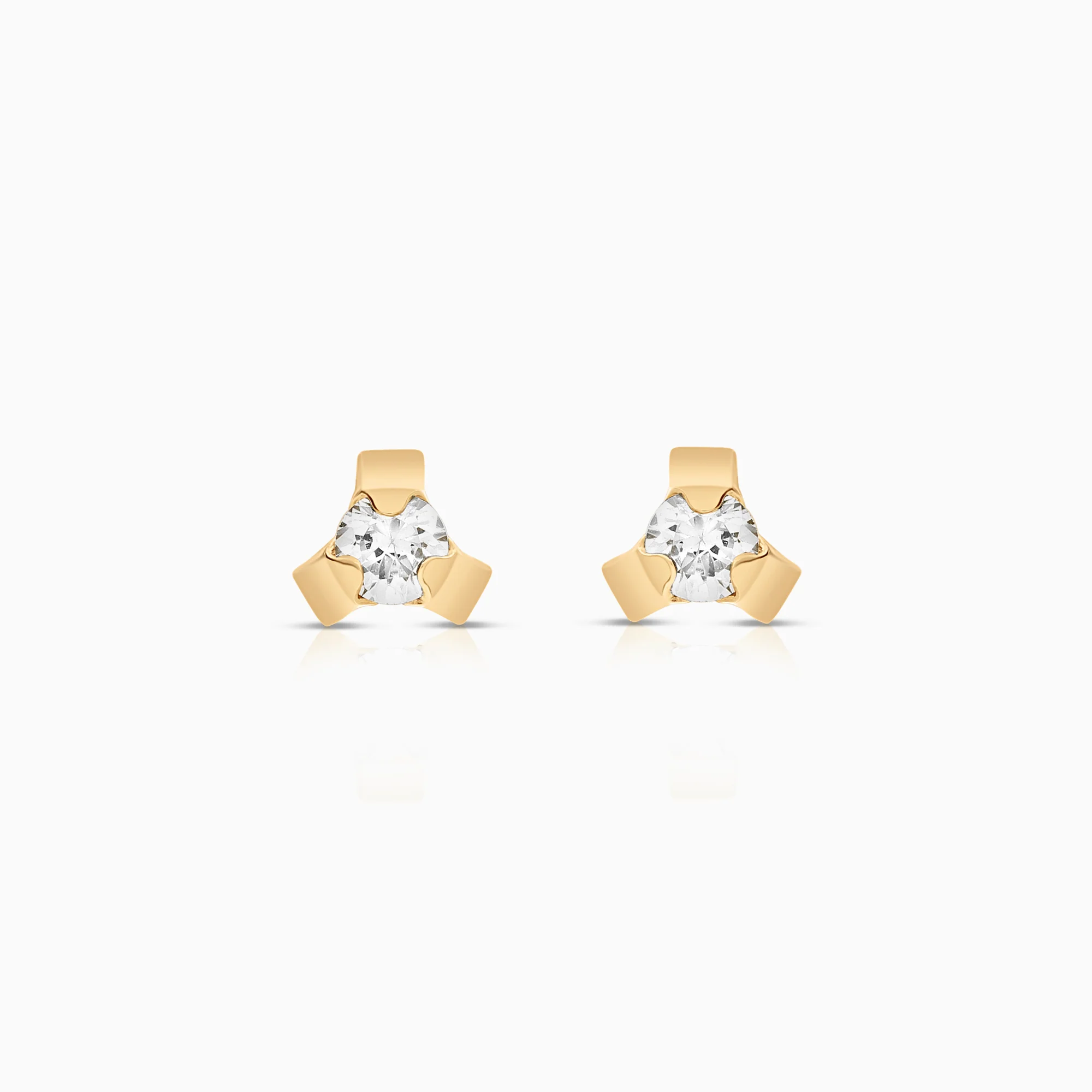 Earrings cubic zirconia 0.63g 18K gold