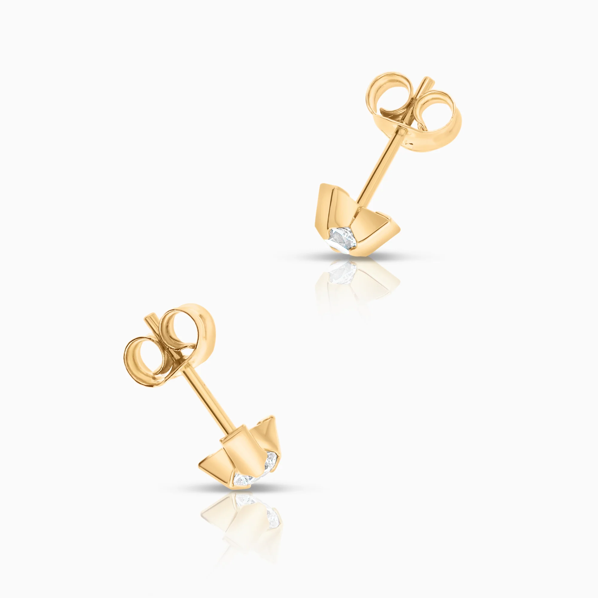 Earrings cubic zirconia 0.63g 18K gold - Image 2