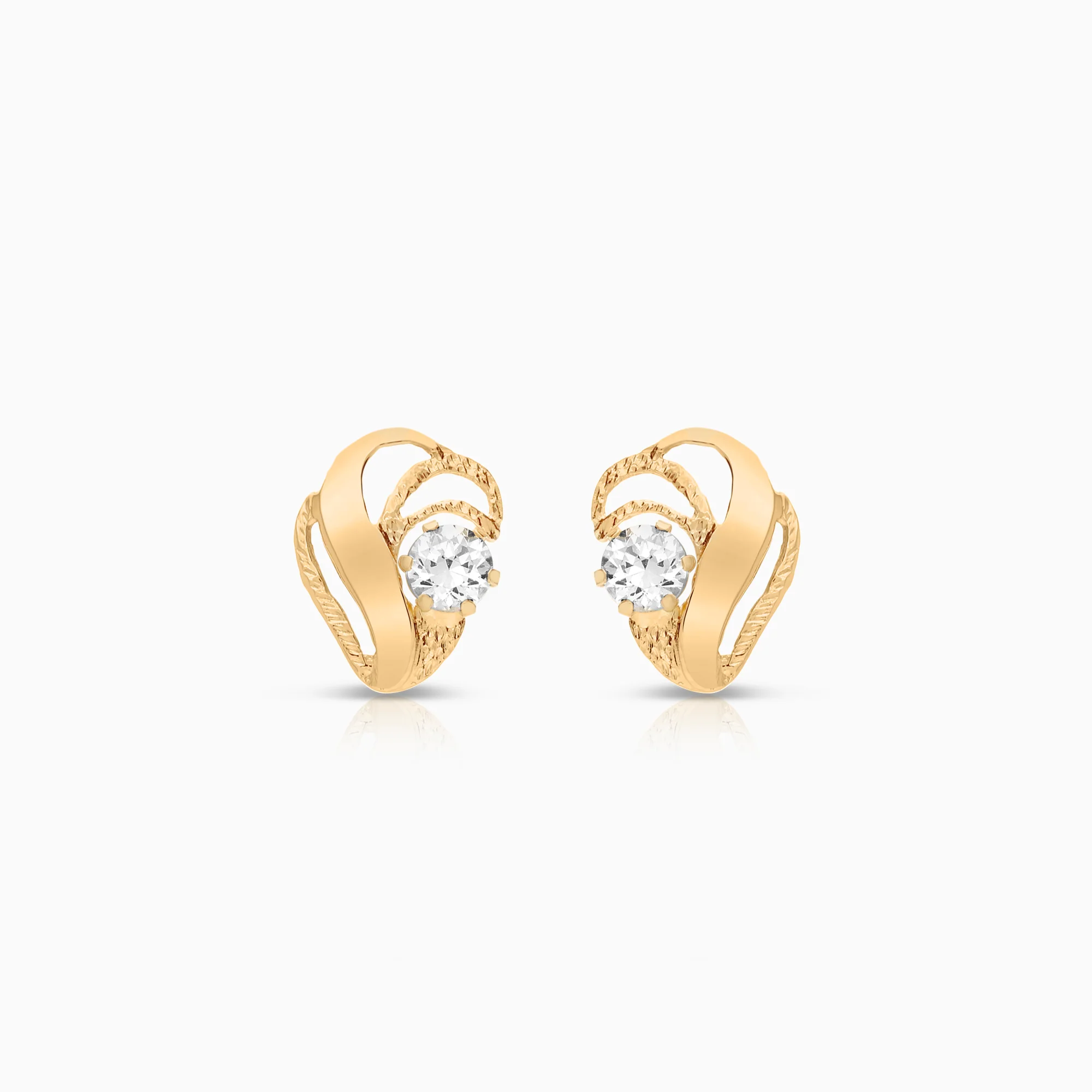 Earrings cubic zirconia 0.81g 18K gold