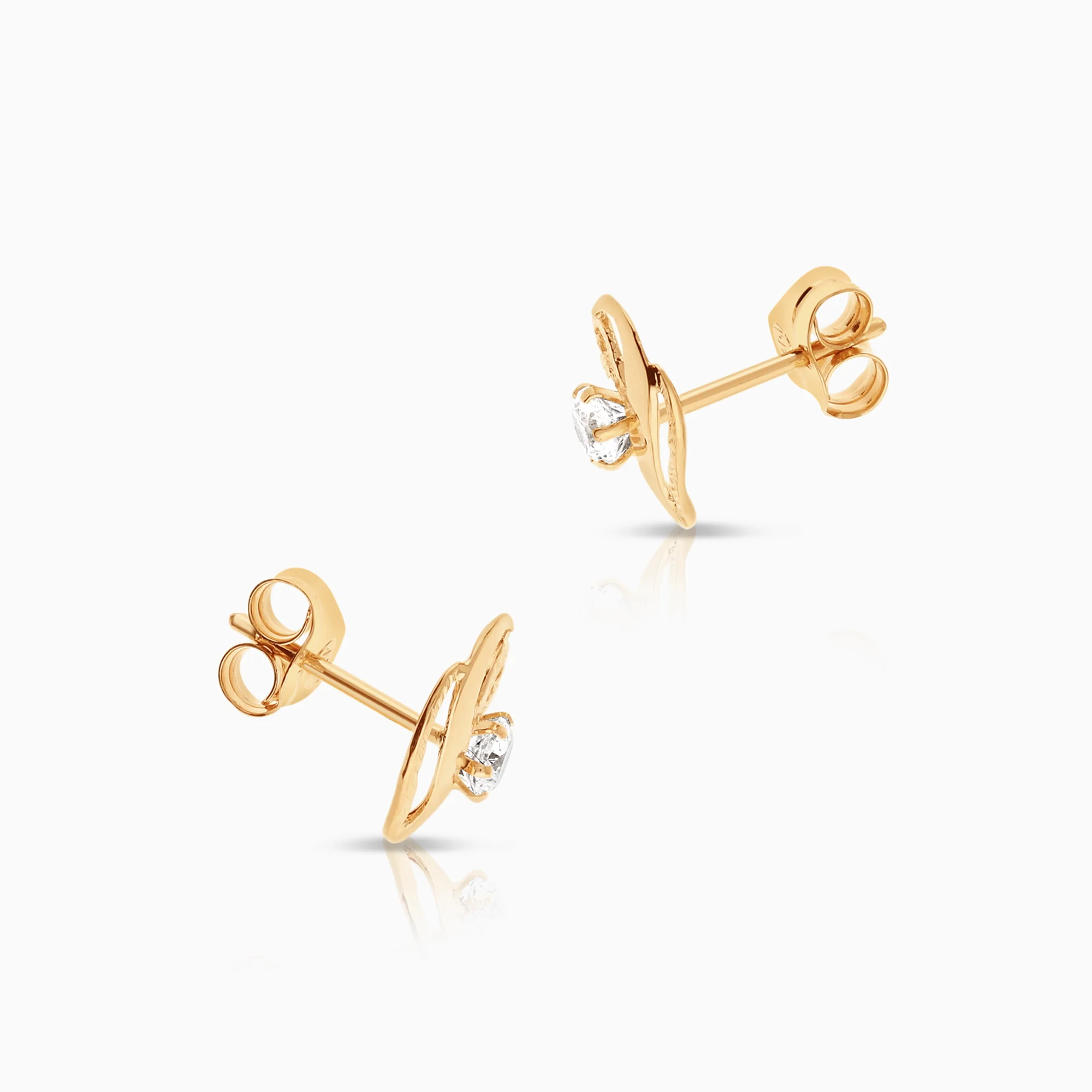 Earrings cubic zirconia 0.81g 18K gold - Image 2