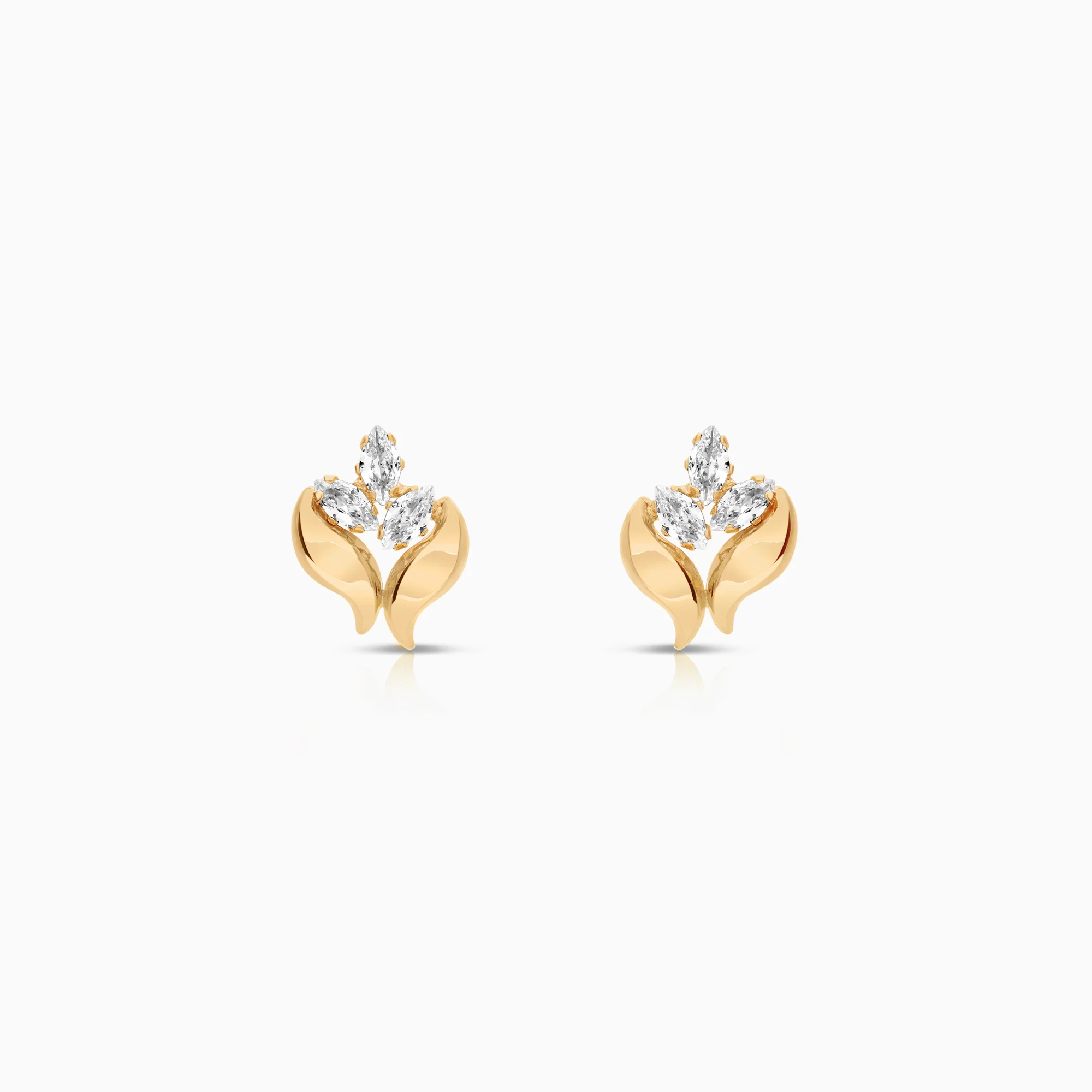 Earrings cubic zirconia 0.82g 18K gold