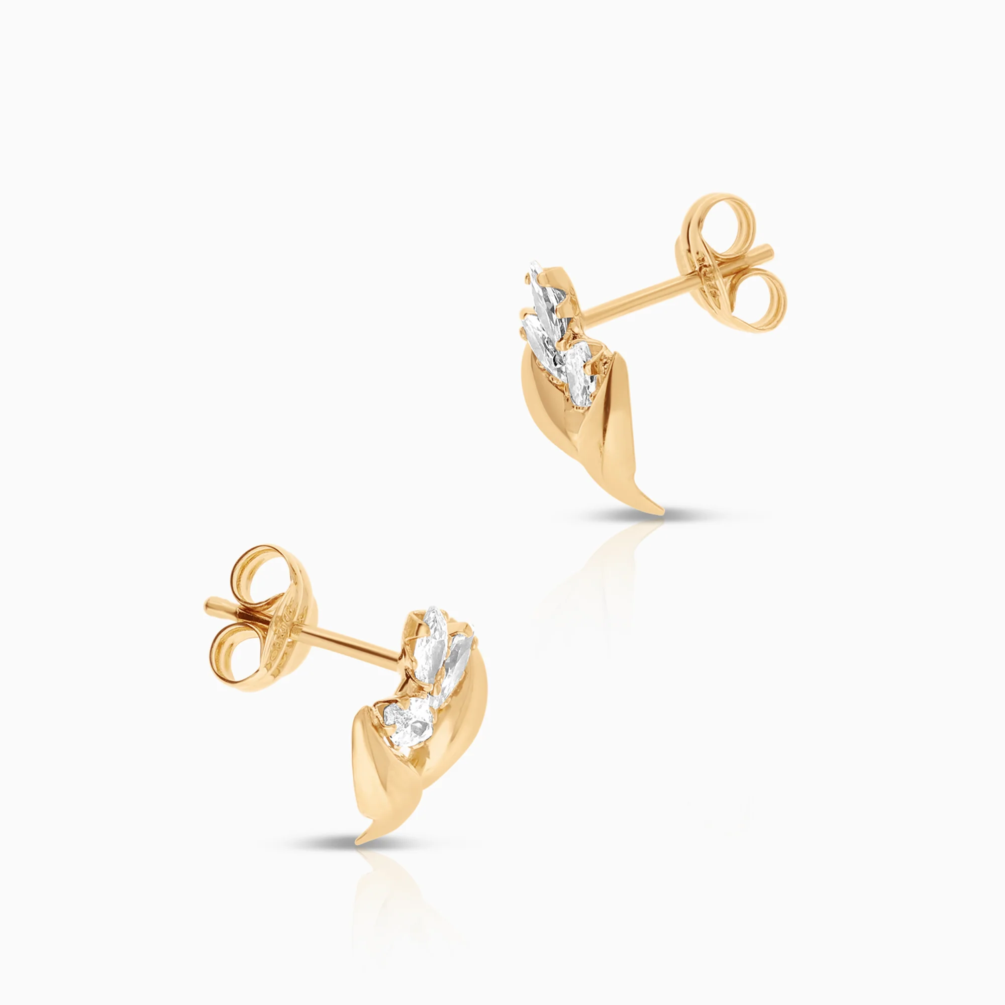 Earrings cubic zirconia 0.82g 18K gold - Image 2