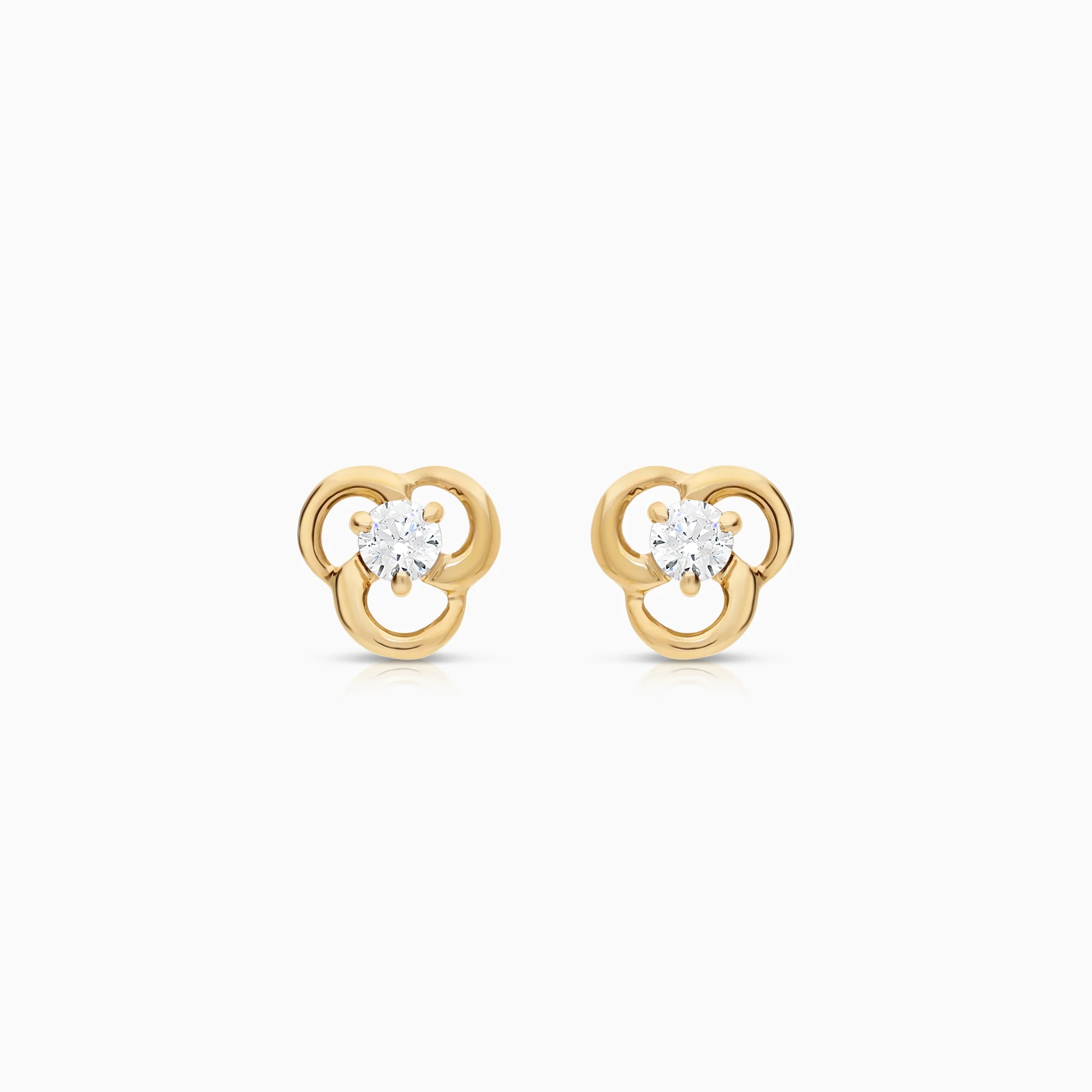 Earrings cubic zirconia 0.86g 18K gold