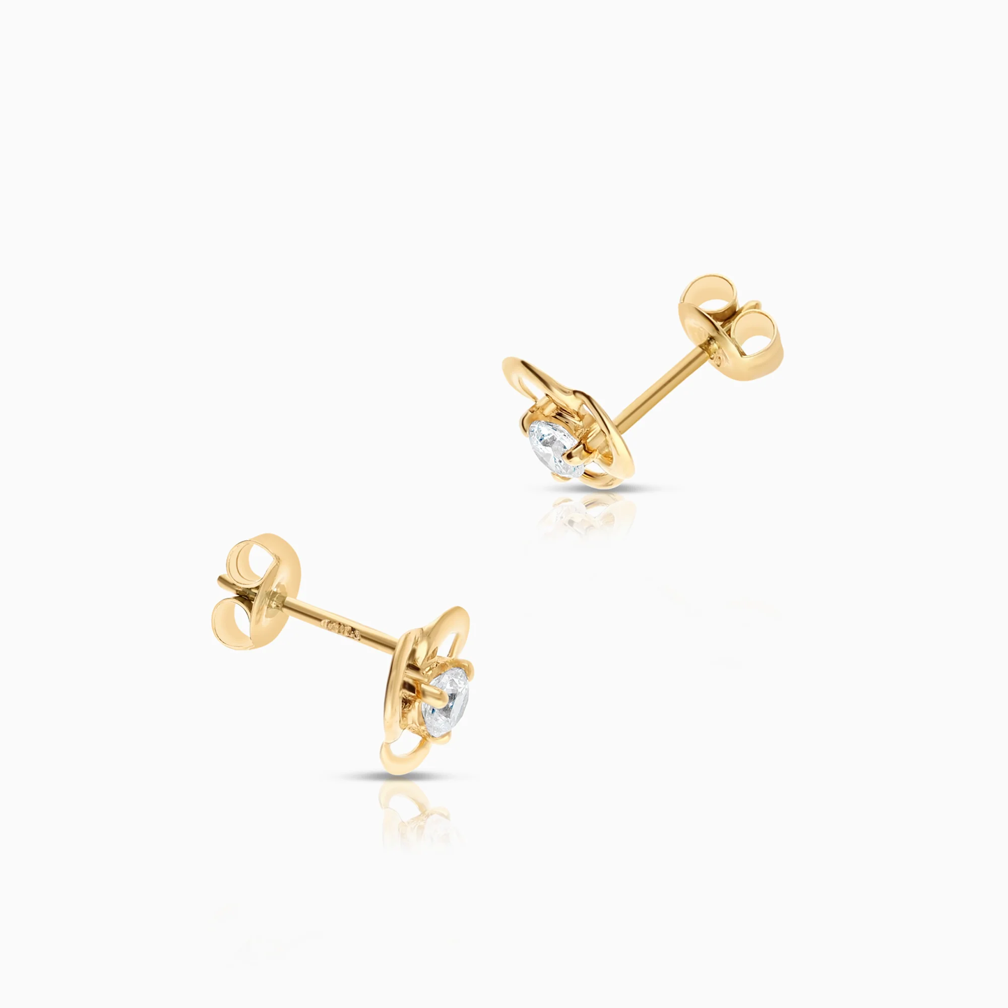 Earrings cubic zirconia 0.86g 18K gold - Image 2