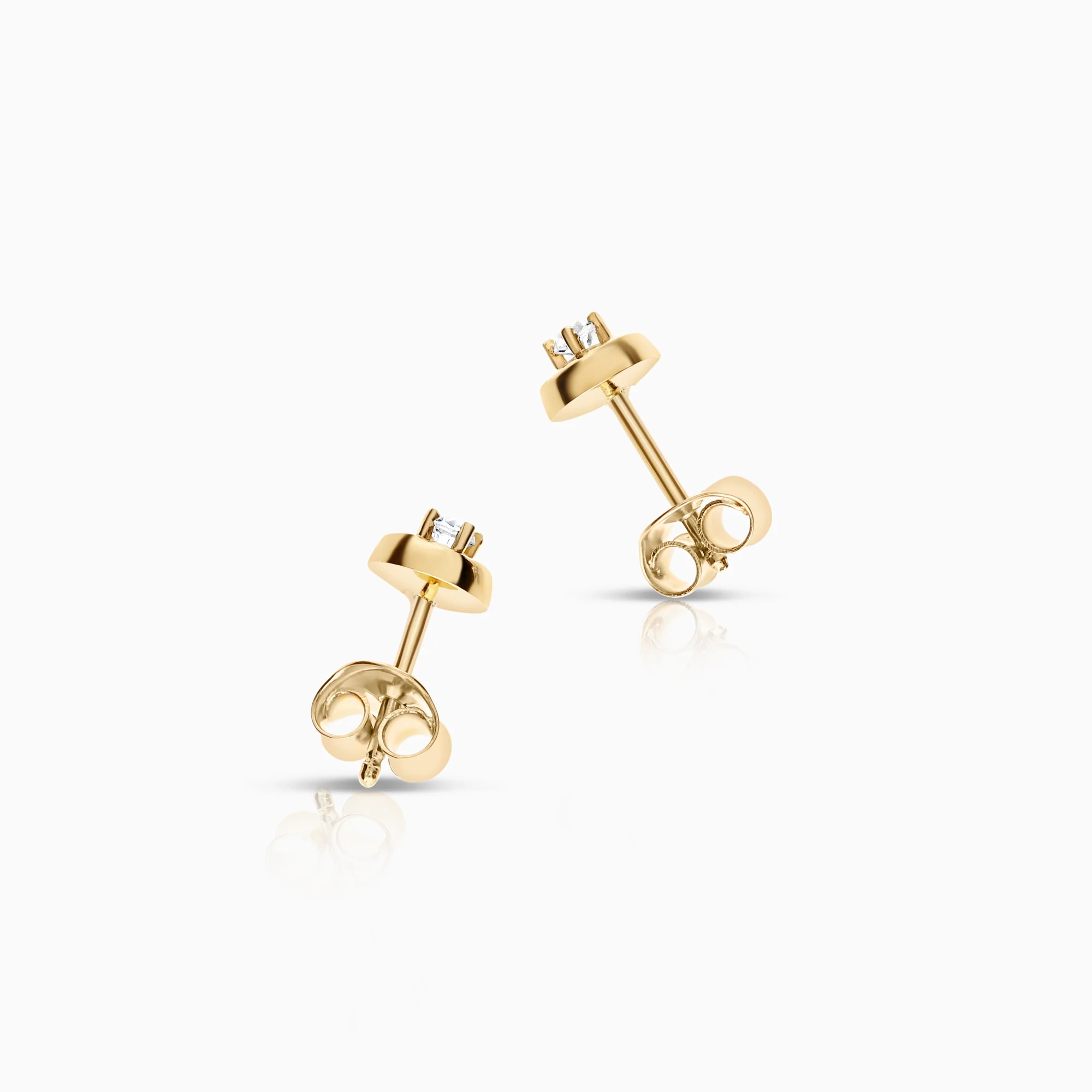 Earrings cubic zirconia 0.87g 18K gold - Image 2