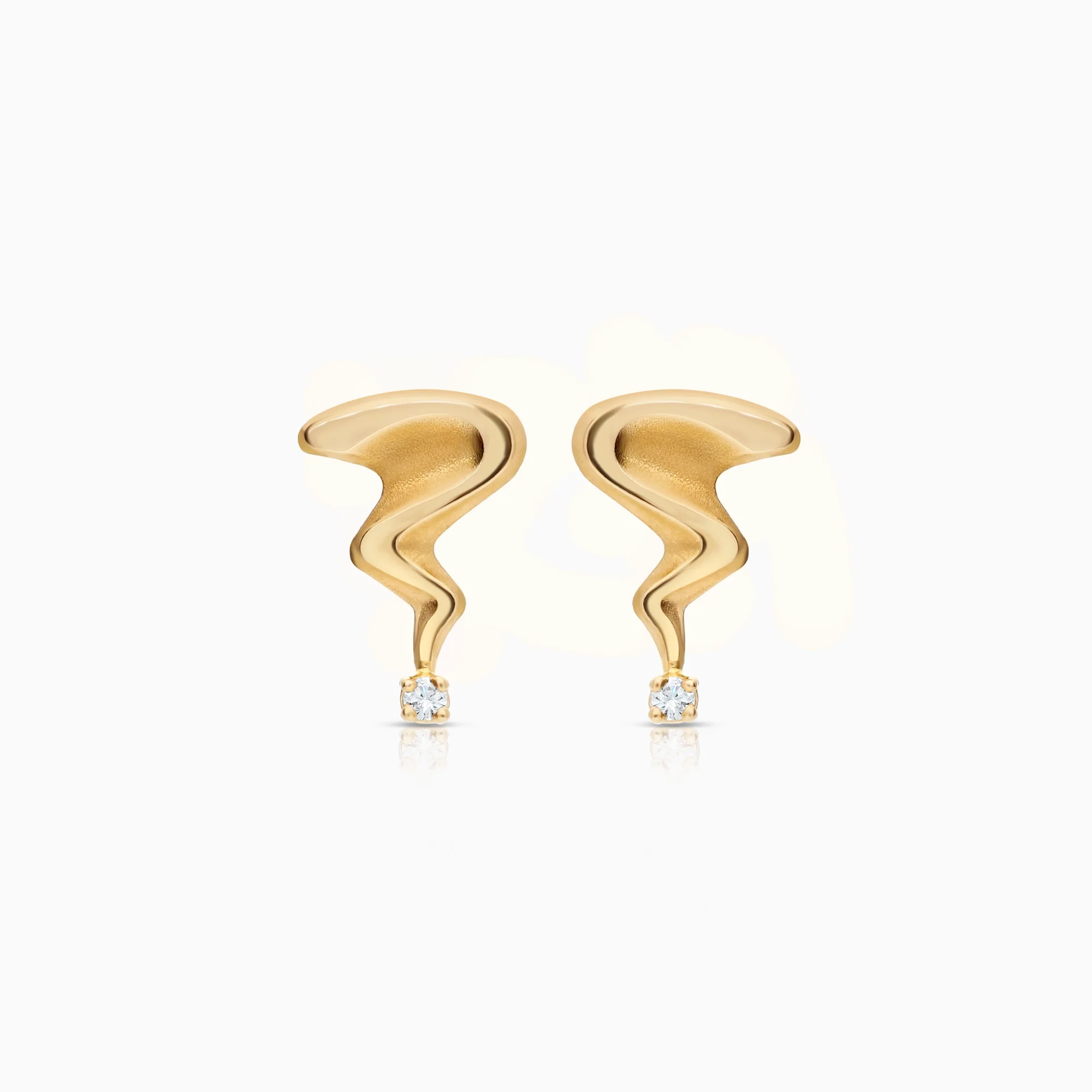 Earrings cubic zirconia 0.90g 18K gold