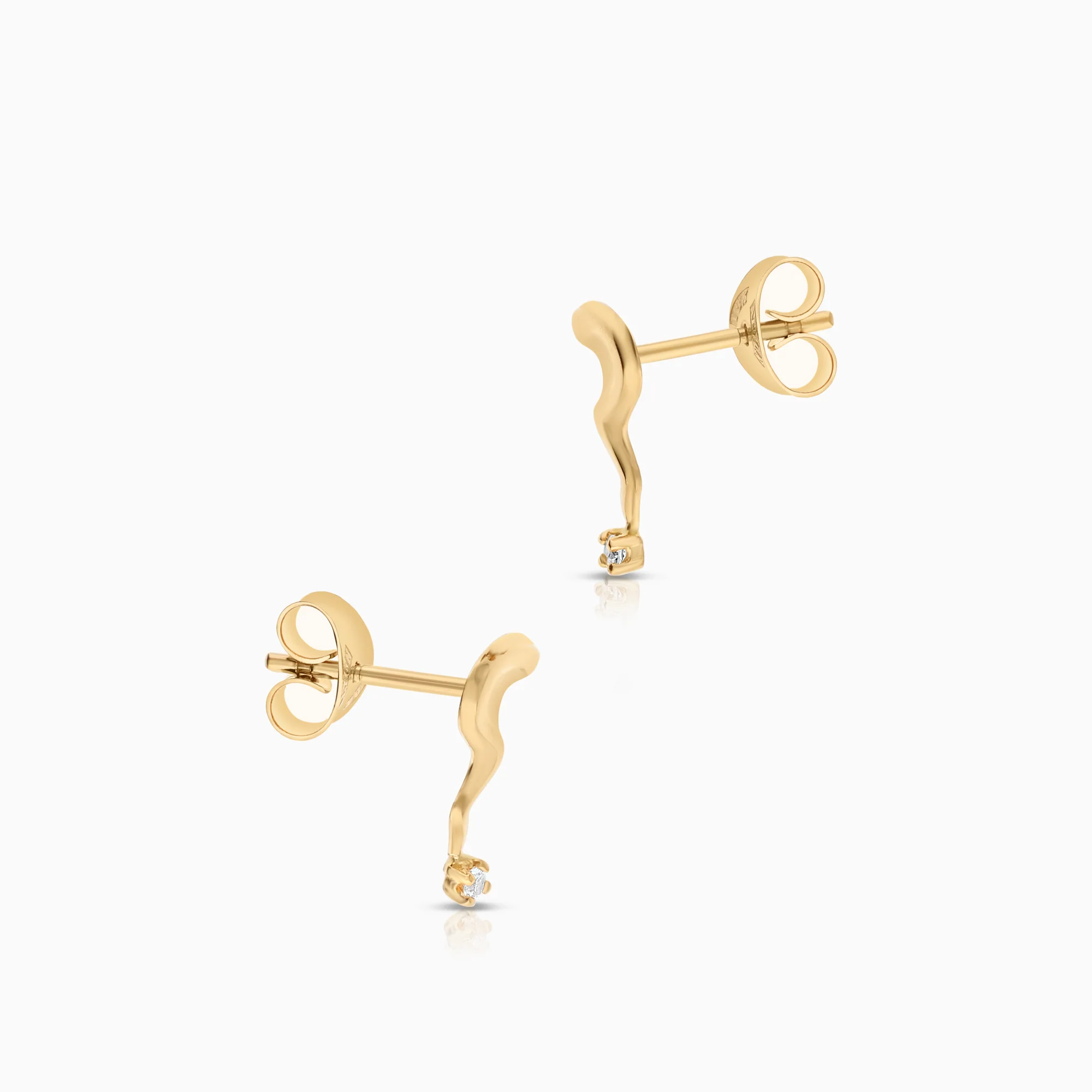 Earrings cubic zirconia 0.90g 18K gold - Image 2