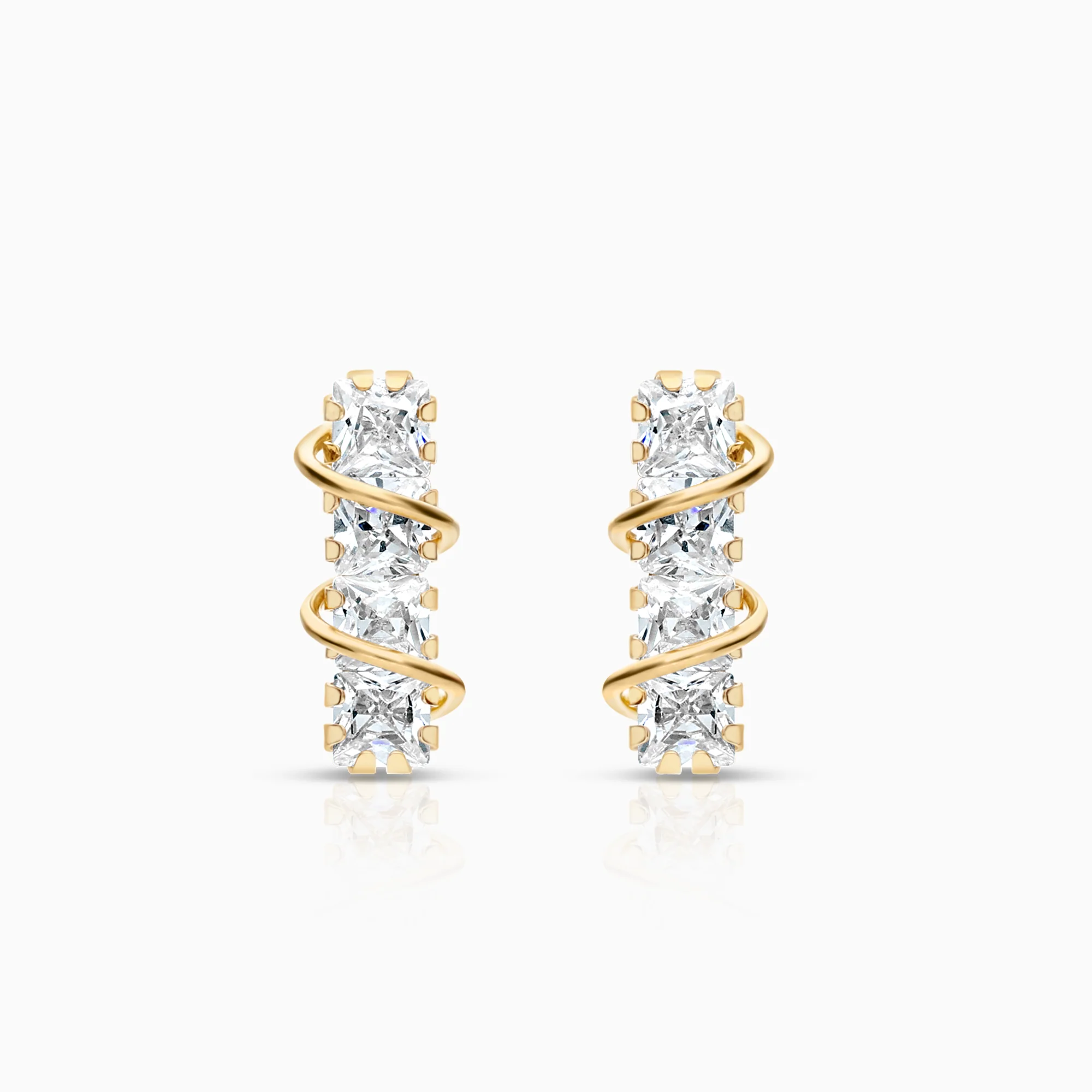 Earrings cubic zirconia 0.92g 18K gold