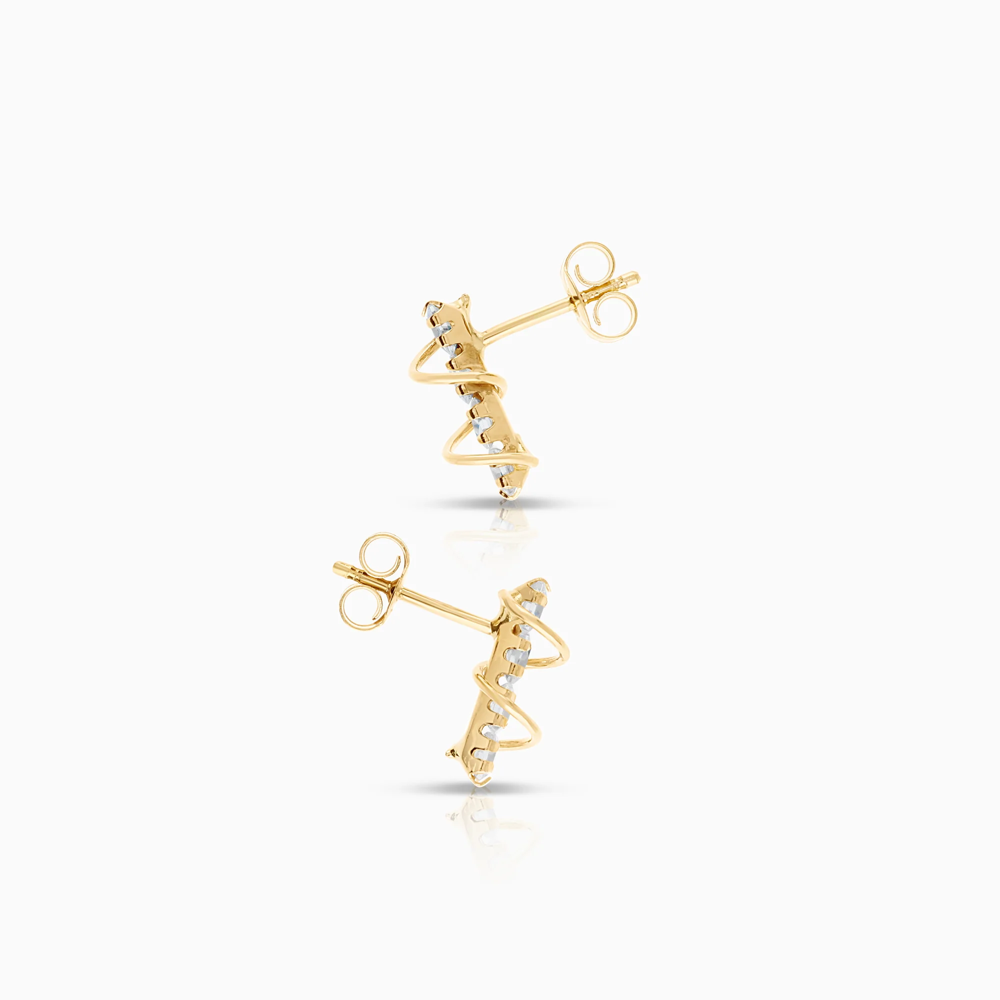 Earrings cubic zirconia 0.92g 18K gold - Image 2