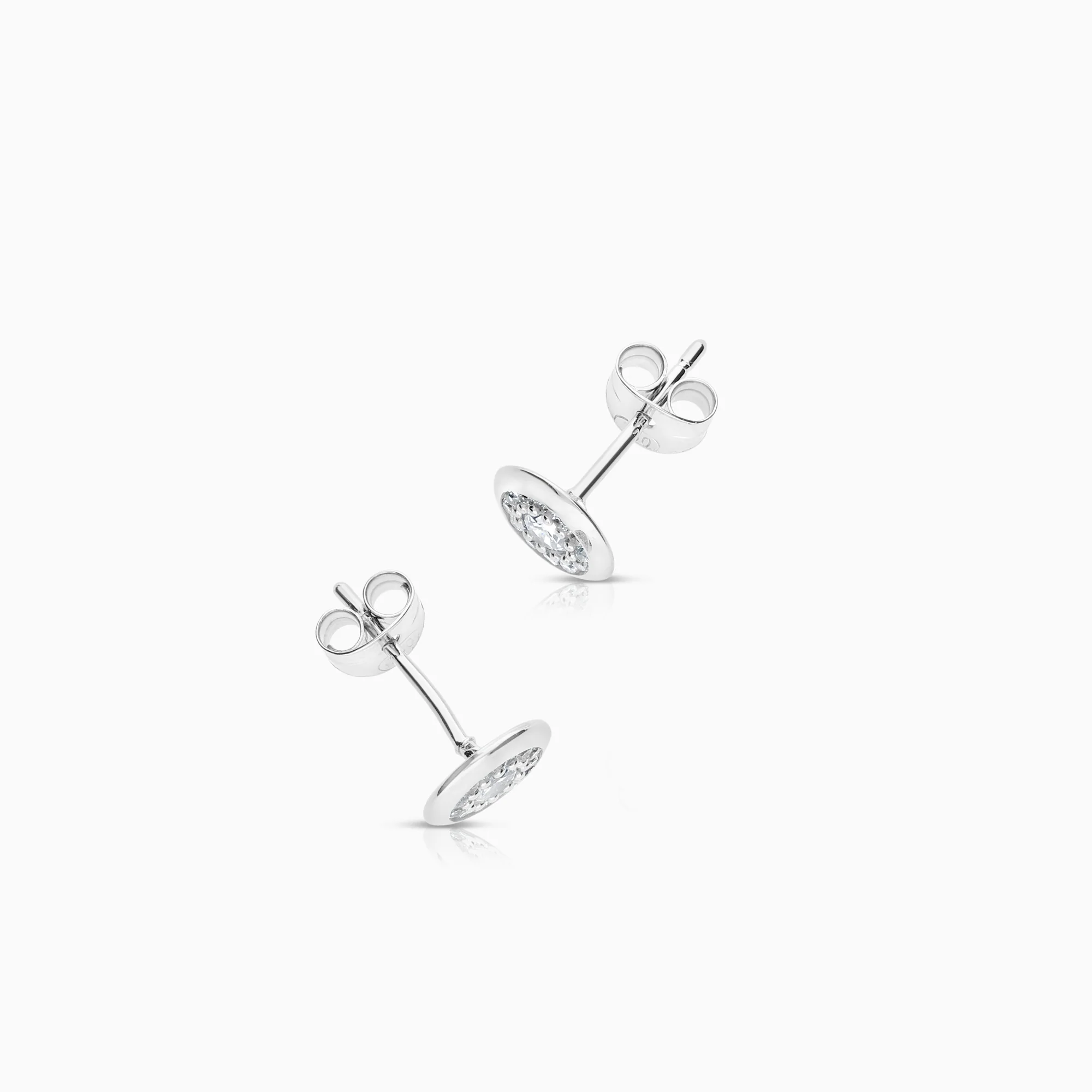 Earrings cubic zirconia 0.94g 18K white gold - Image 2