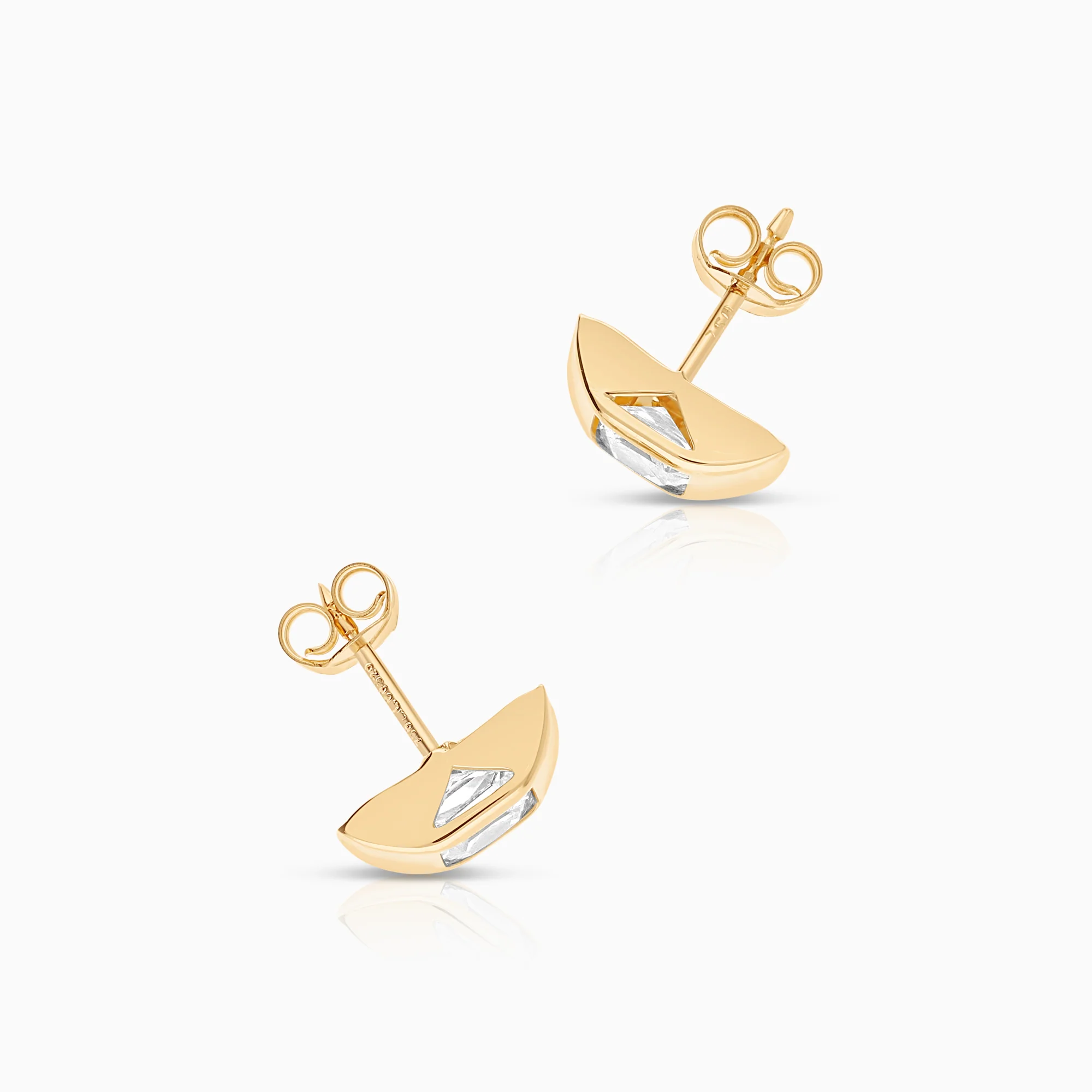 Earrings cubic zirconia 0.97g 18K gold - Image 2