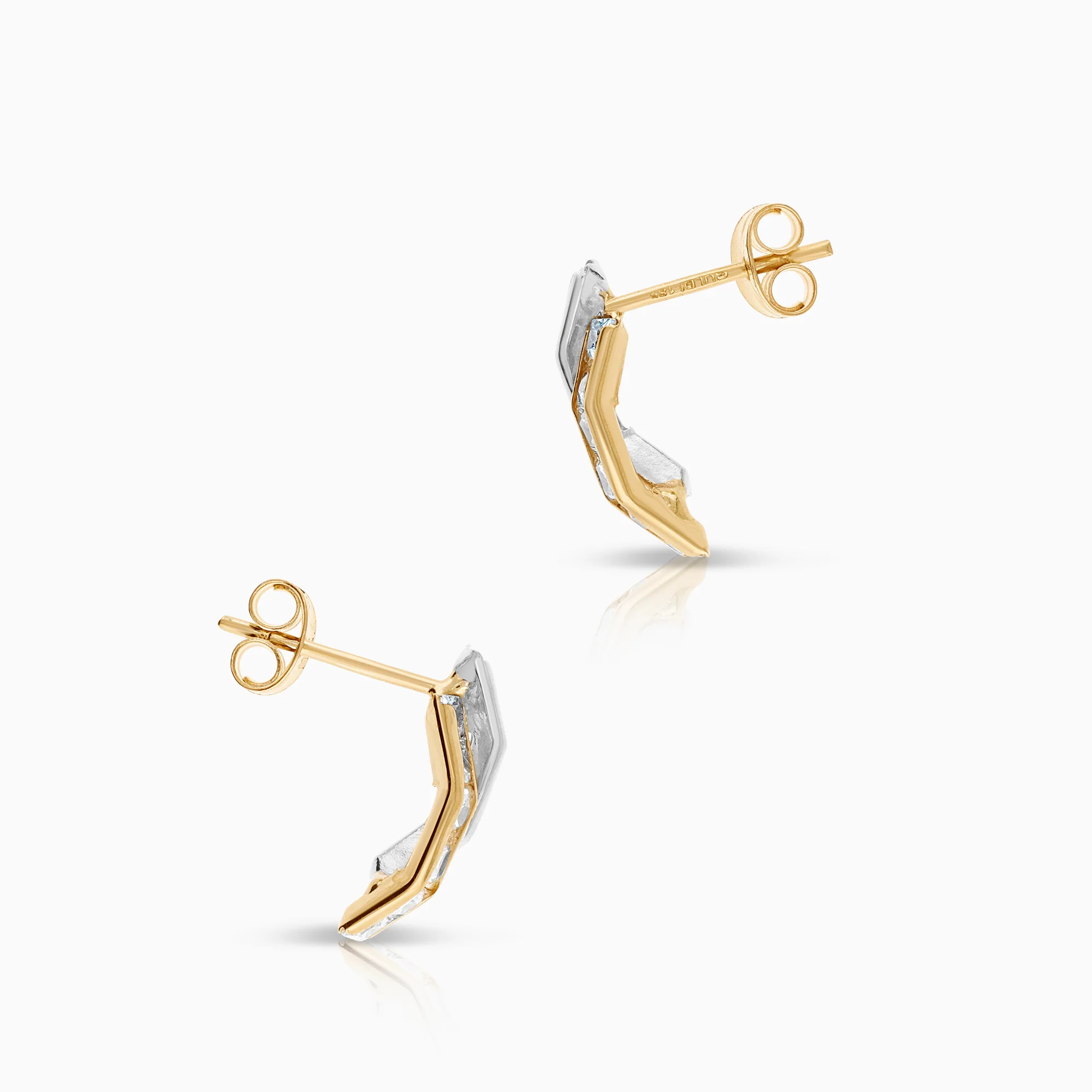 Earrings cubic zirconia 0.98g 18K gold - Image 2