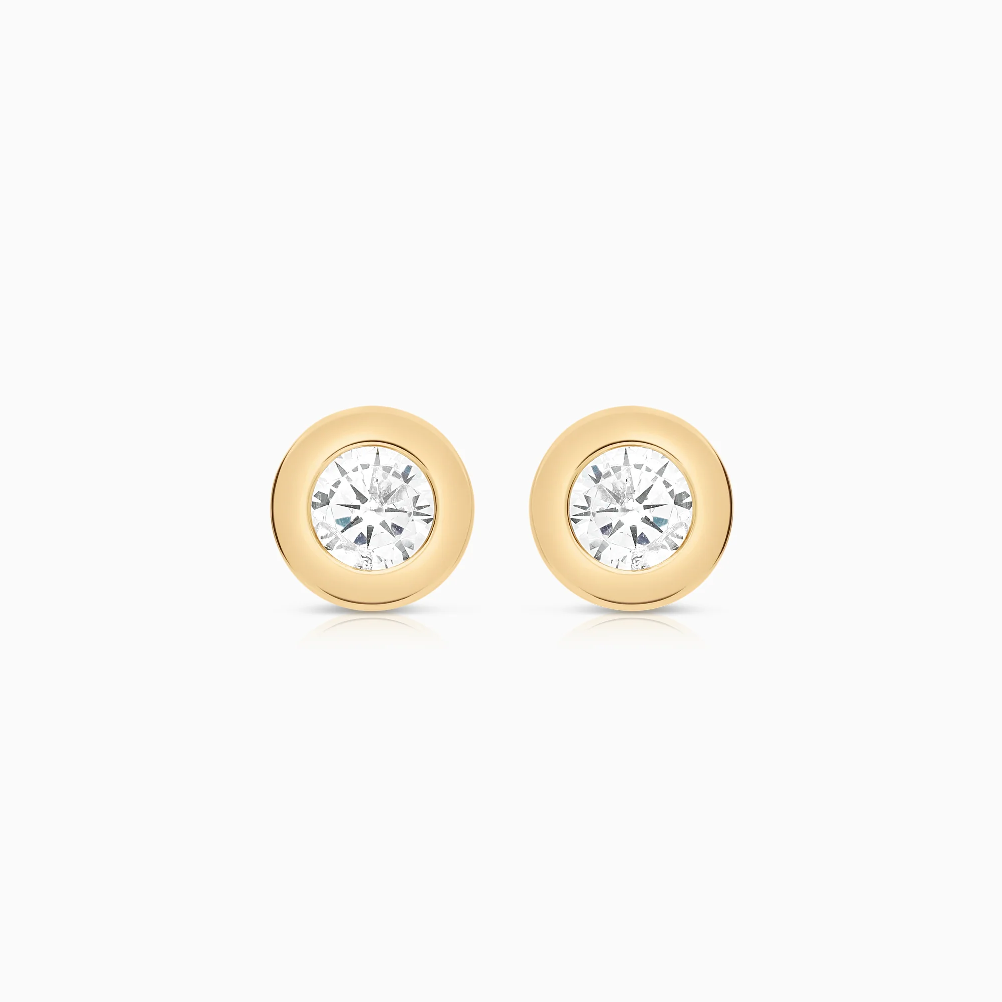 Earrings cubic zirconia 1.00g 18K gold