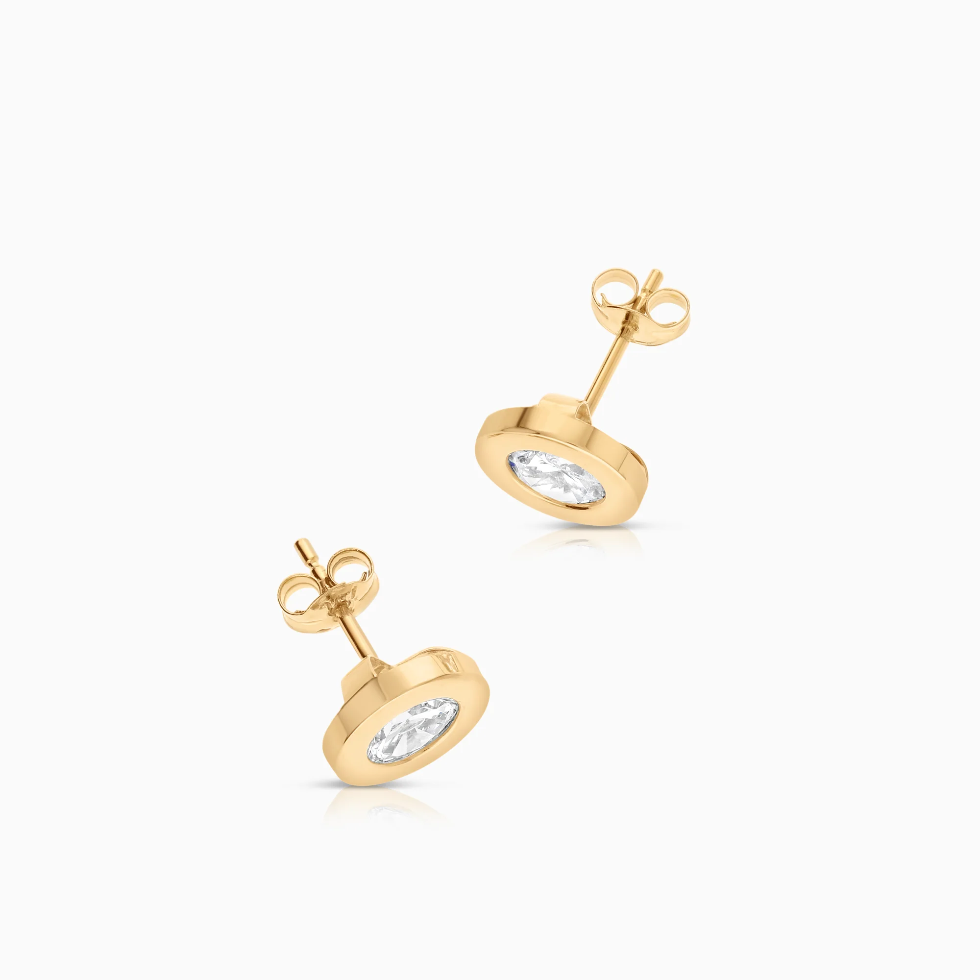 Earrings cubic zirconia 1.00g 18K gold - Image 2
