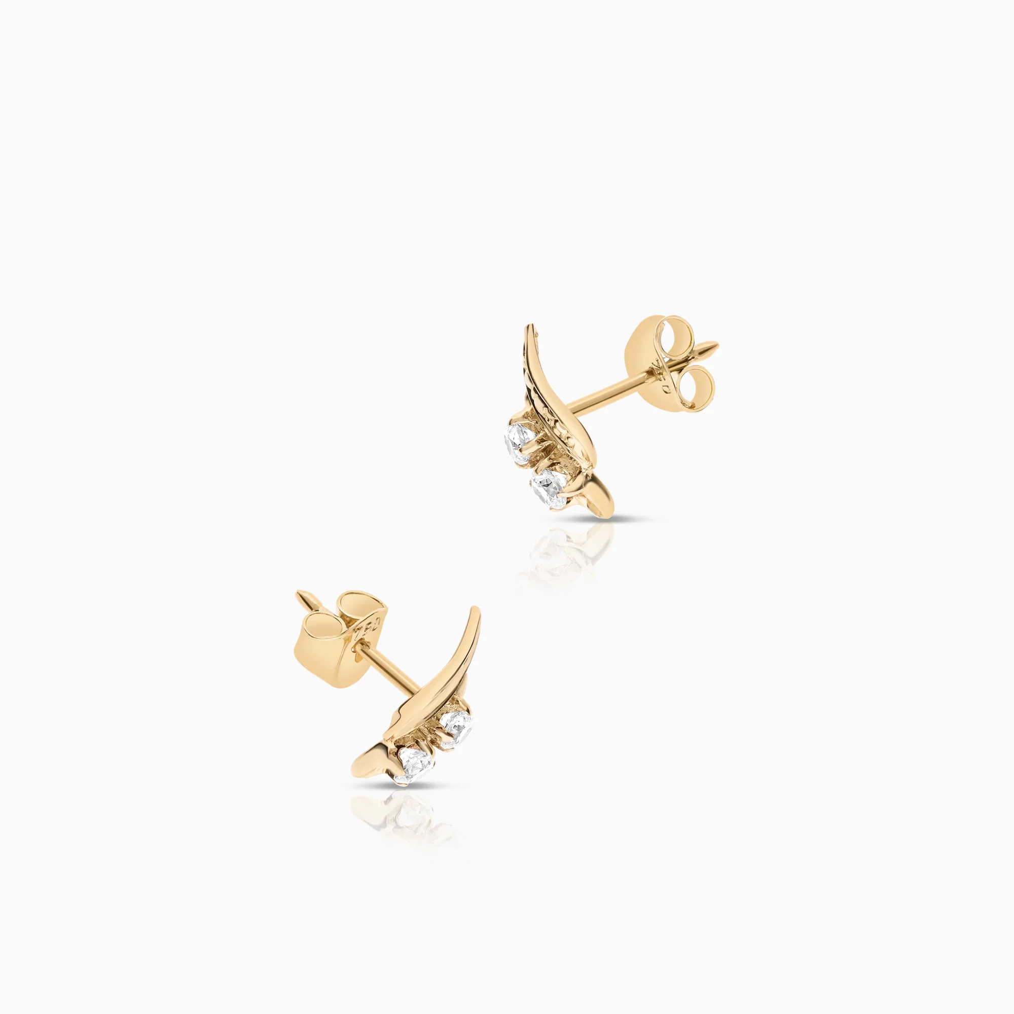 Earrings cubic zirconia 1.10g 18K gold - Image 2