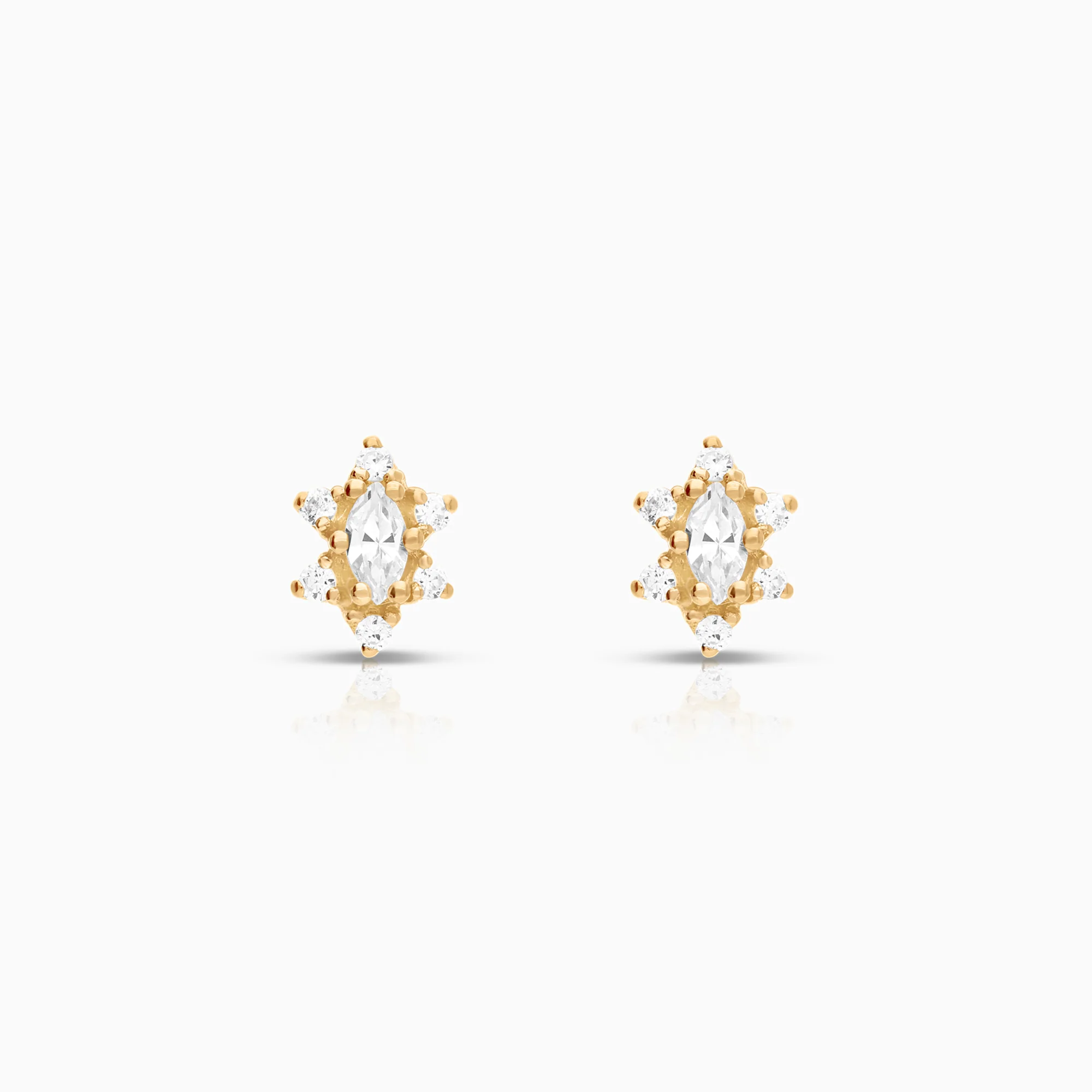Earrings cubic zirconia 1.14g 18K gold
