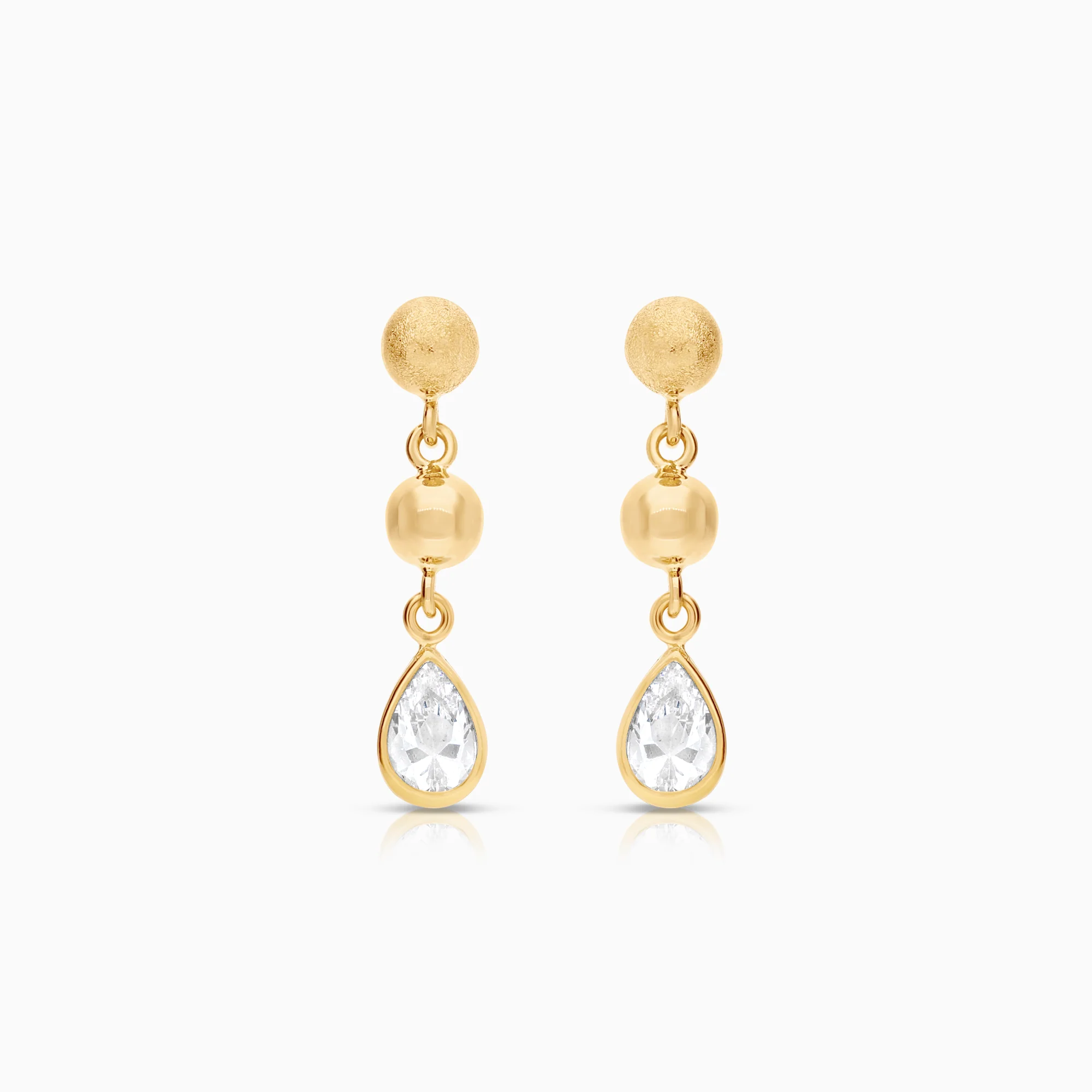 Earrings cubic zirconia 1.15g 18K gold