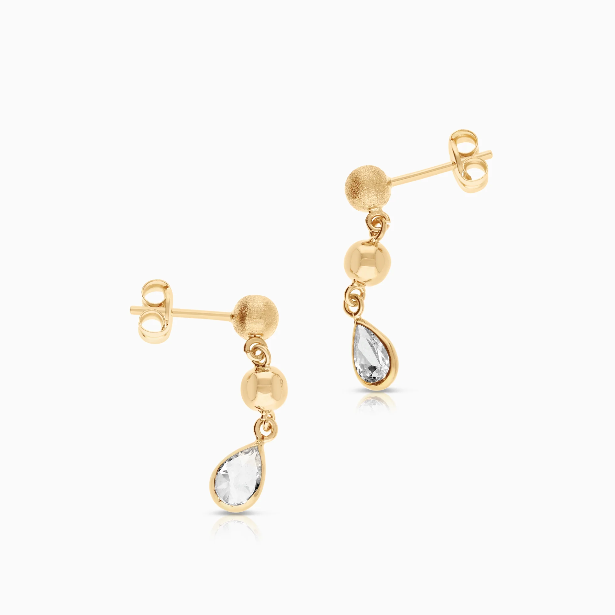Earrings cubic zirconia 1.15g 18K gold - Image 2