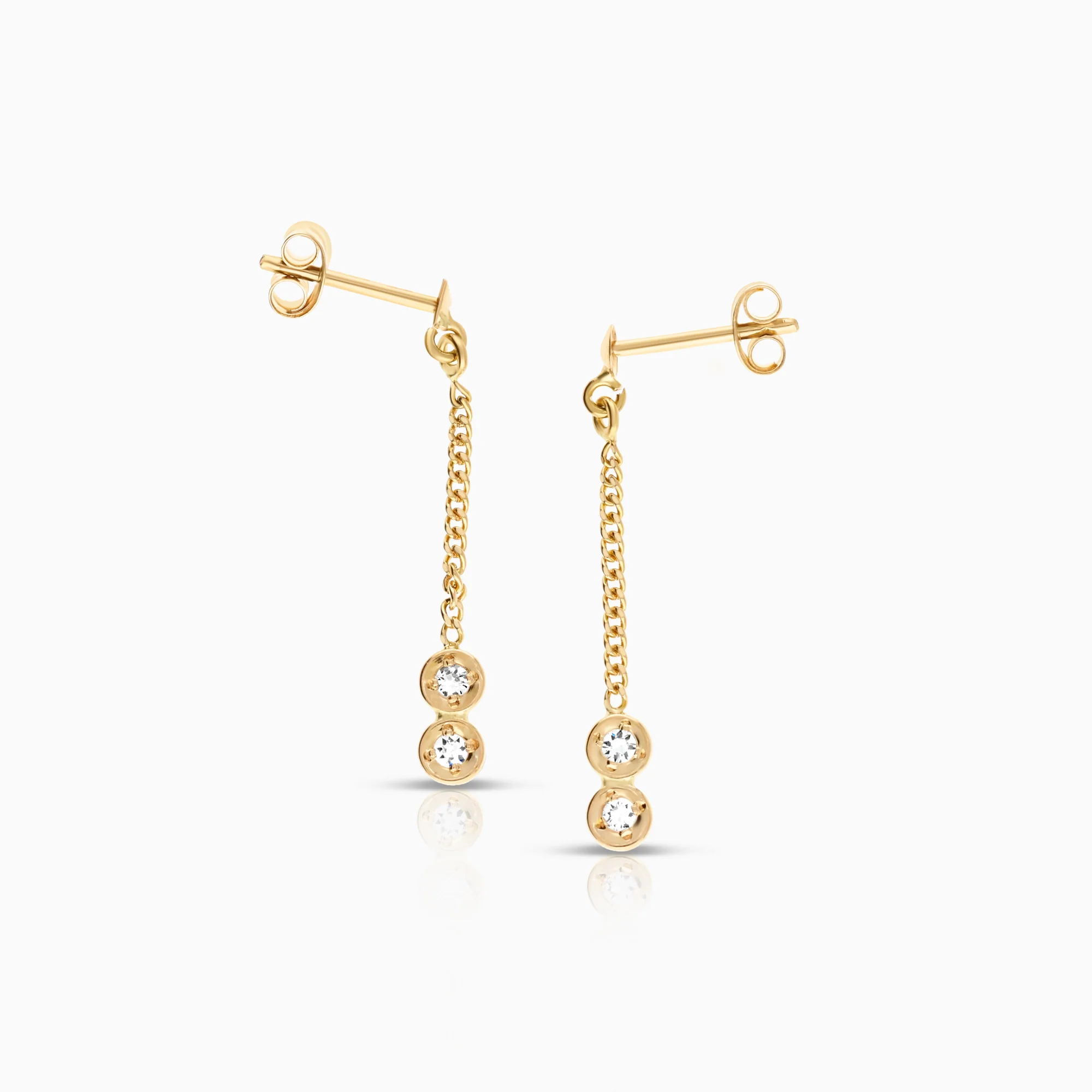 Earrings cubic zirconia 1.26g 18K gold - Image 2