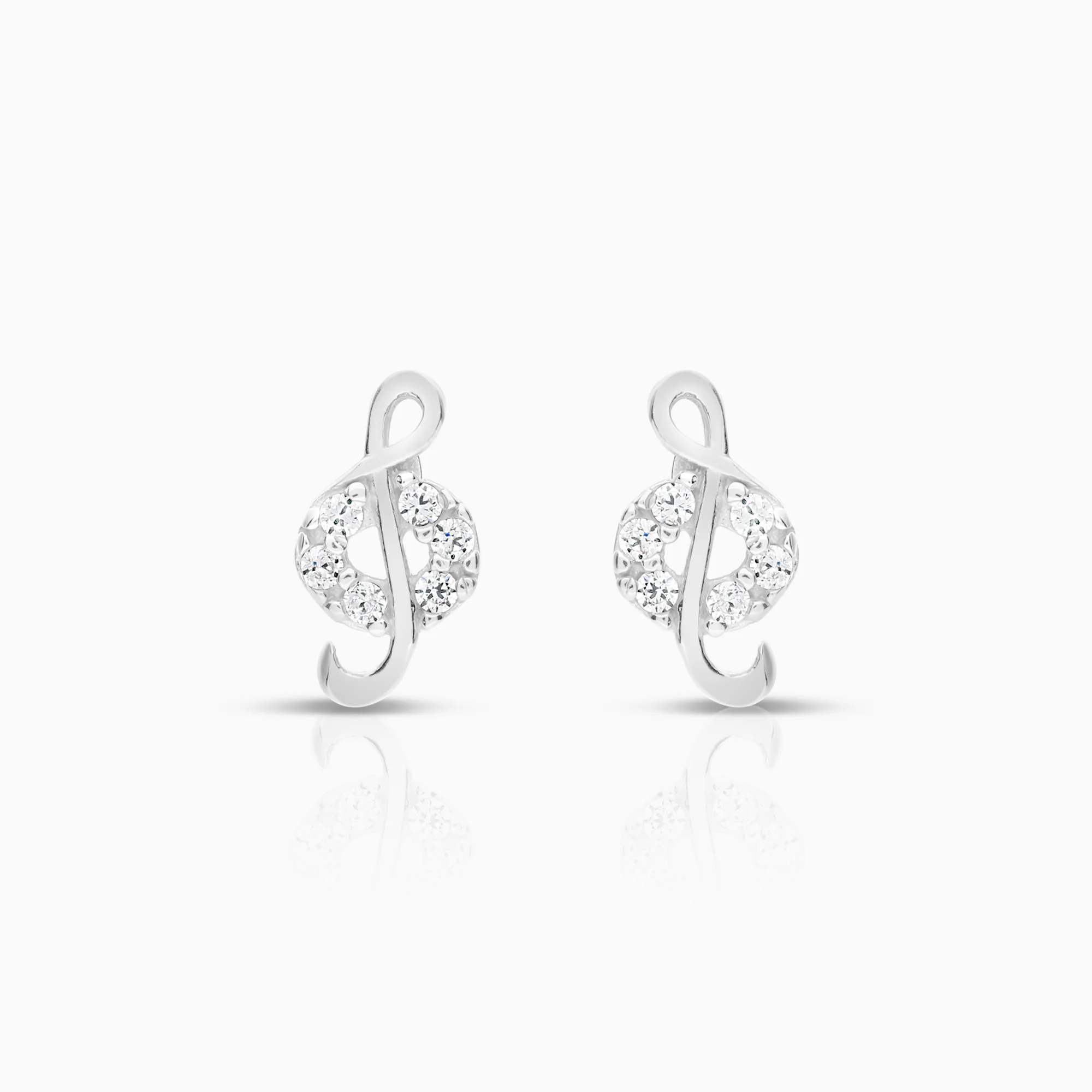 Earrings cubic zirconia 1.38g 18K white gold