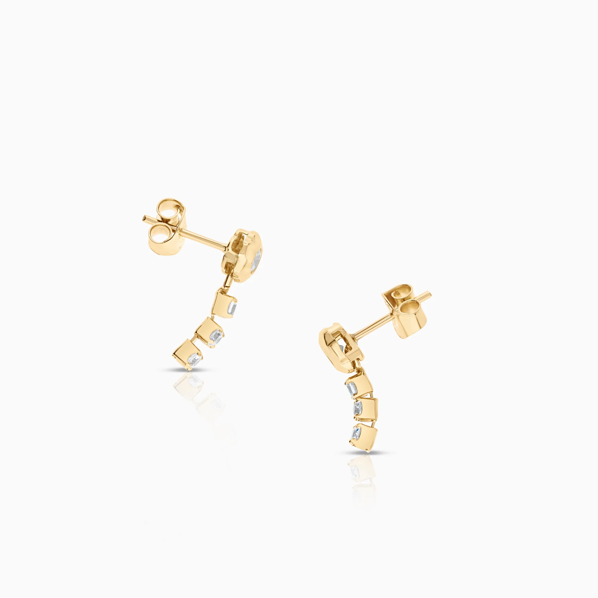 Earrings cubic zirconia, 1.40g 18K gold - Image 2