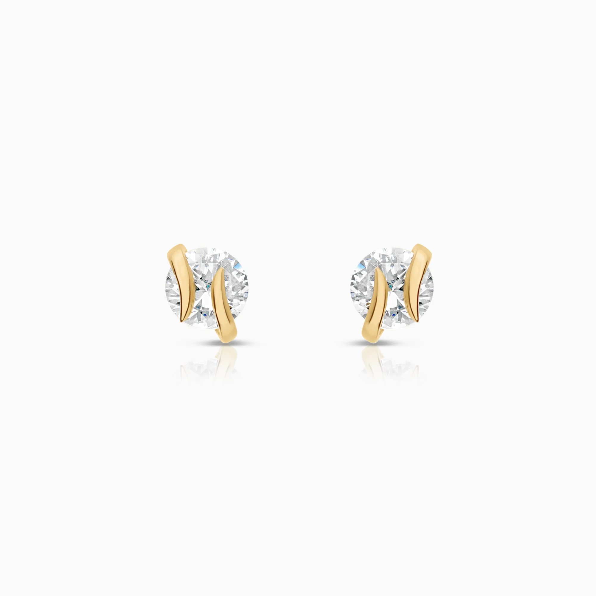 Earrings cubic zirconia 1.52g 18K gold