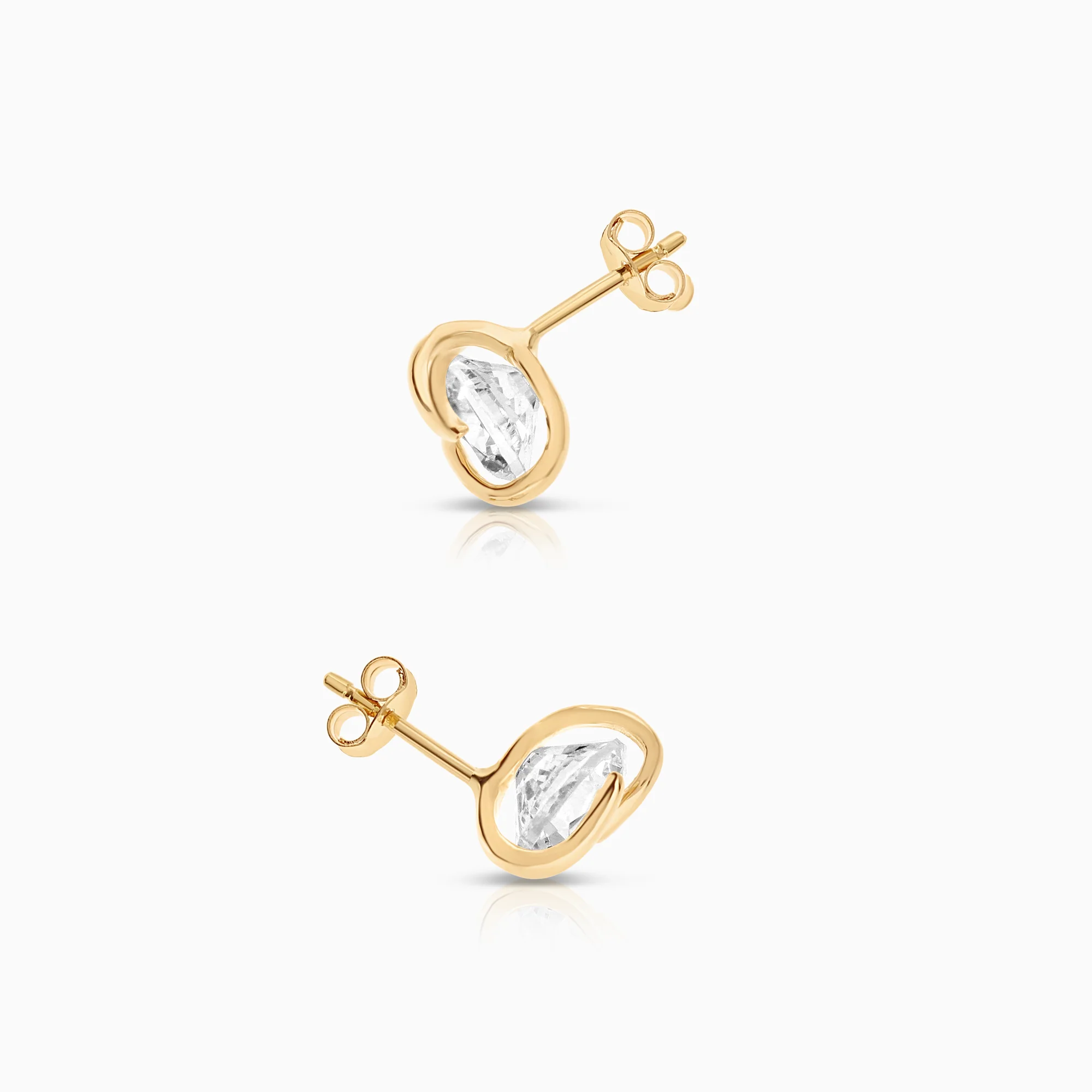 Earrings cubic zirconia 1.52g 18K gold - Image 2