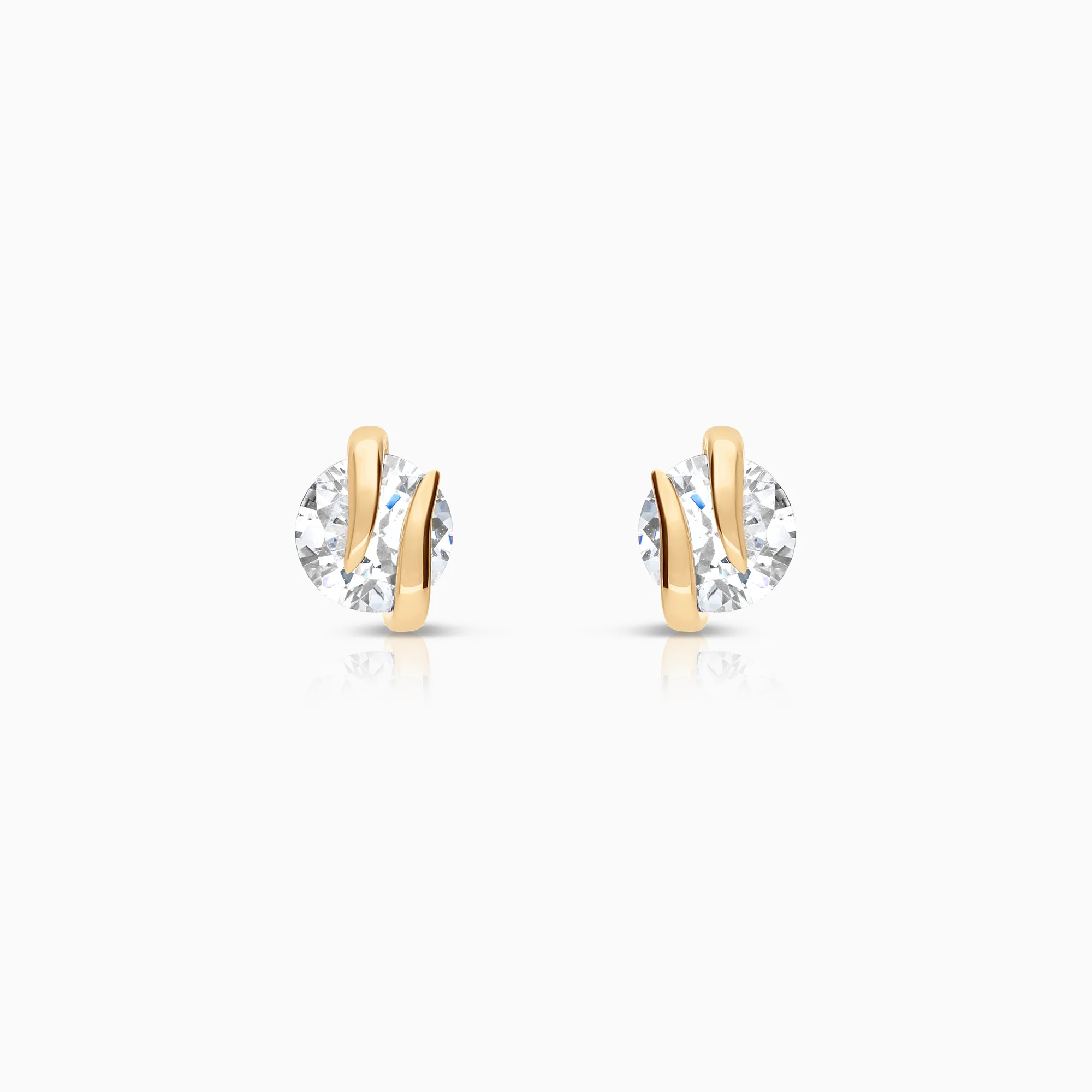 Earrings cubic zirconia 1.54g 18K gold