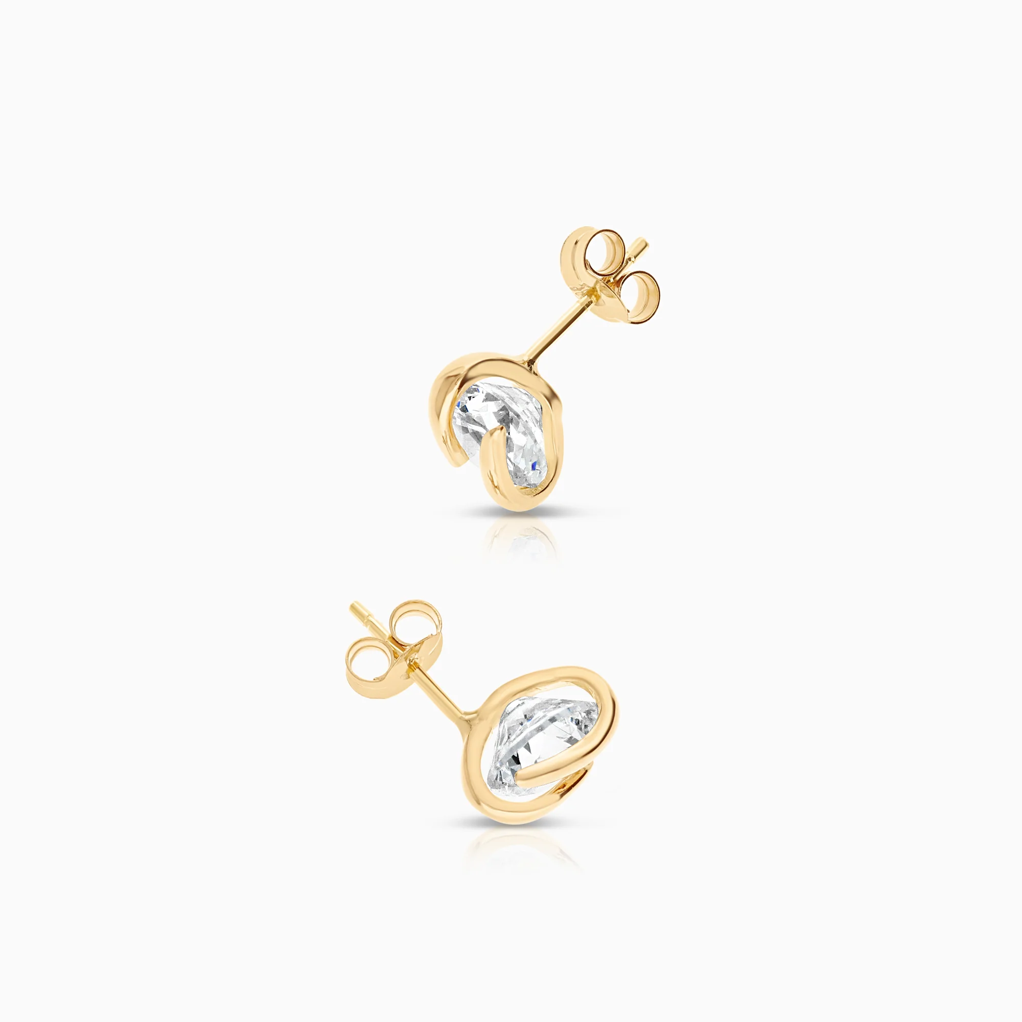 Earrings cubic zirconia 1.54g 18K gold - Image 2