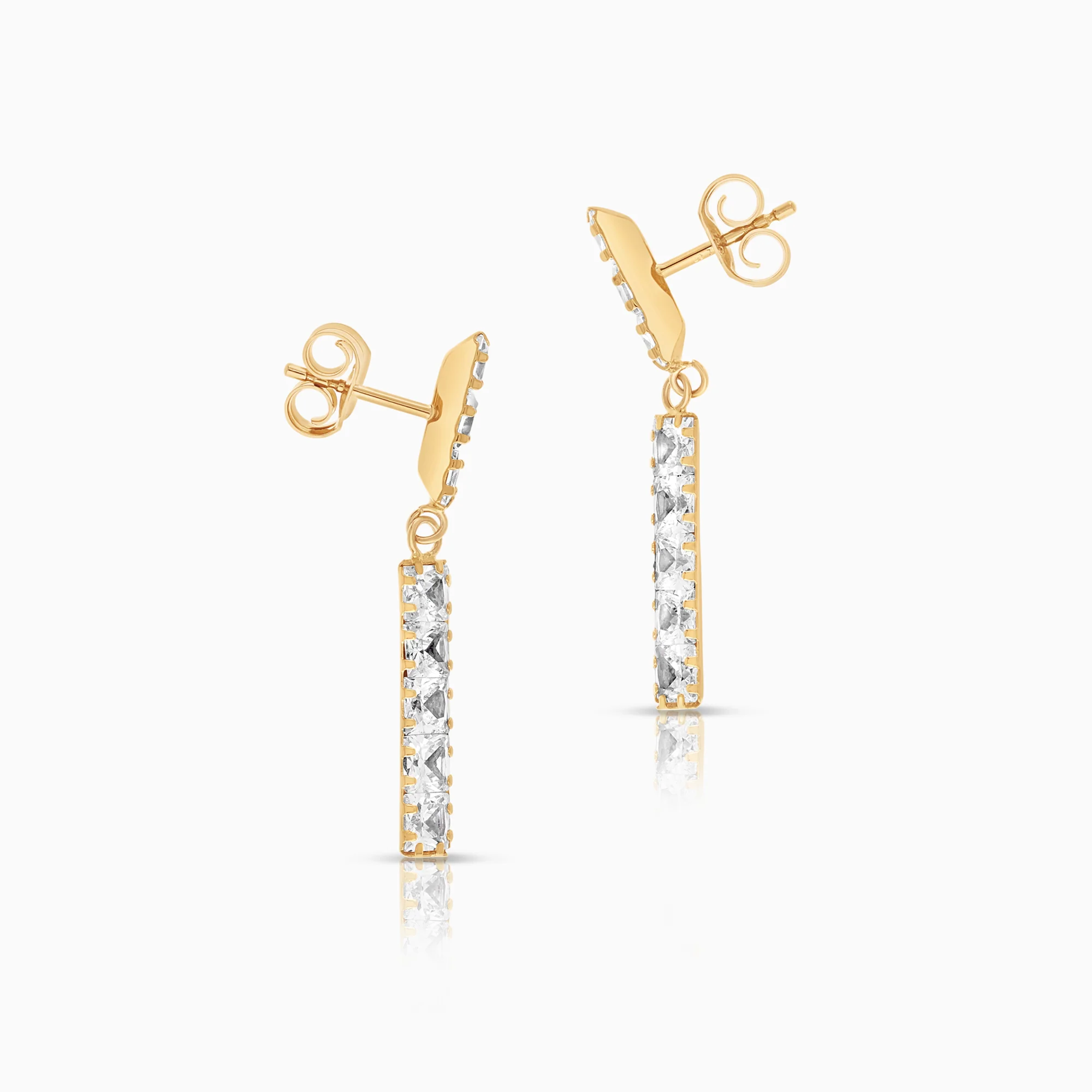 Earrings cubic zirconia 1.81g 18K gold - Image 2
