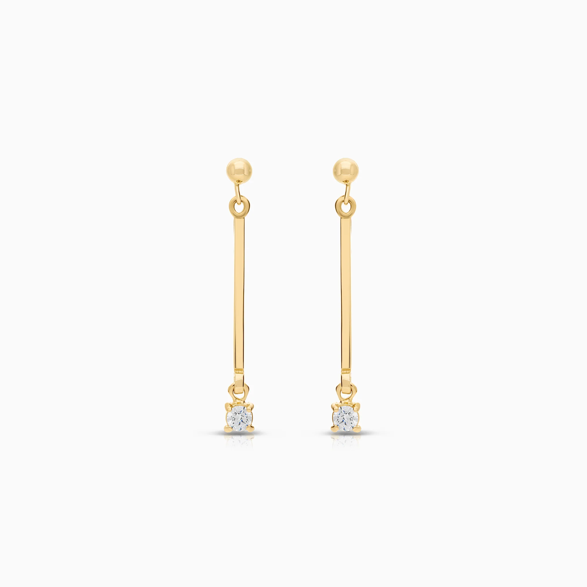 Earrings cubic zirconia 2.00g 18K gold