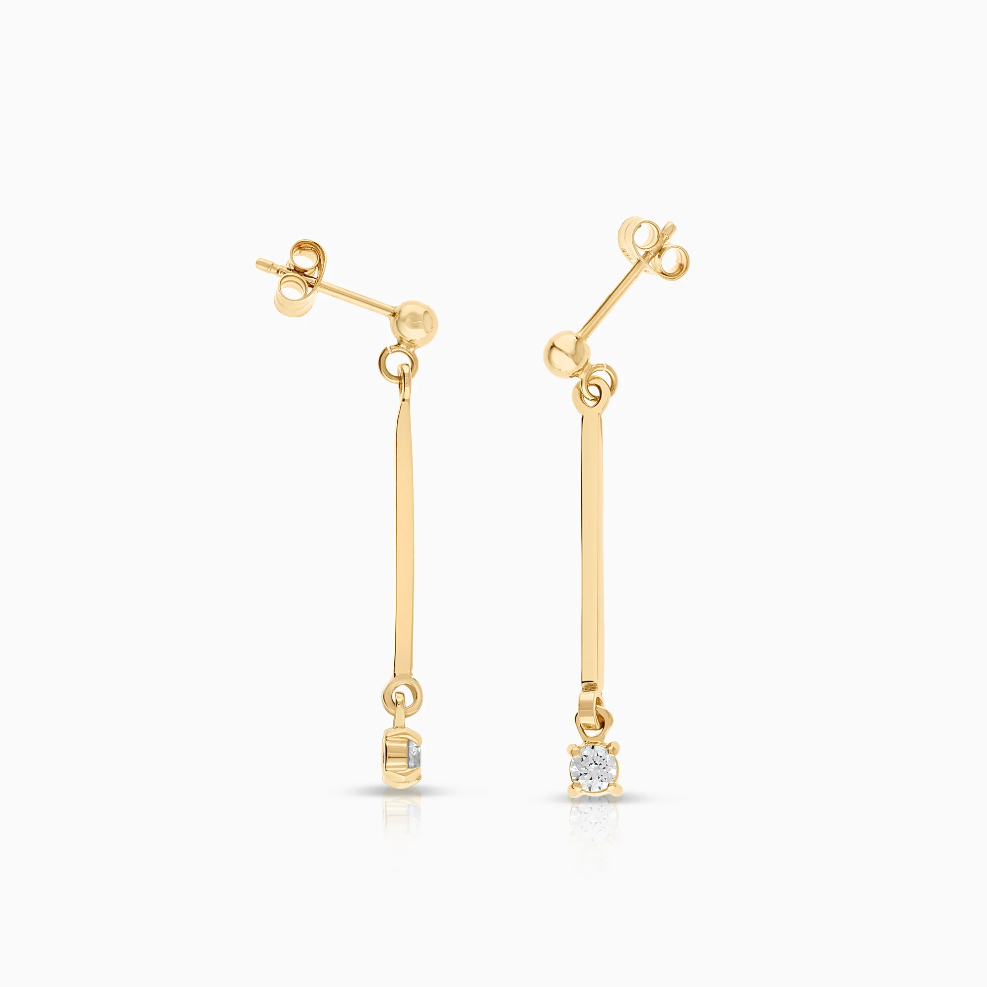 Earrings cubic zirconia 2.00g 18K gold - Image 2