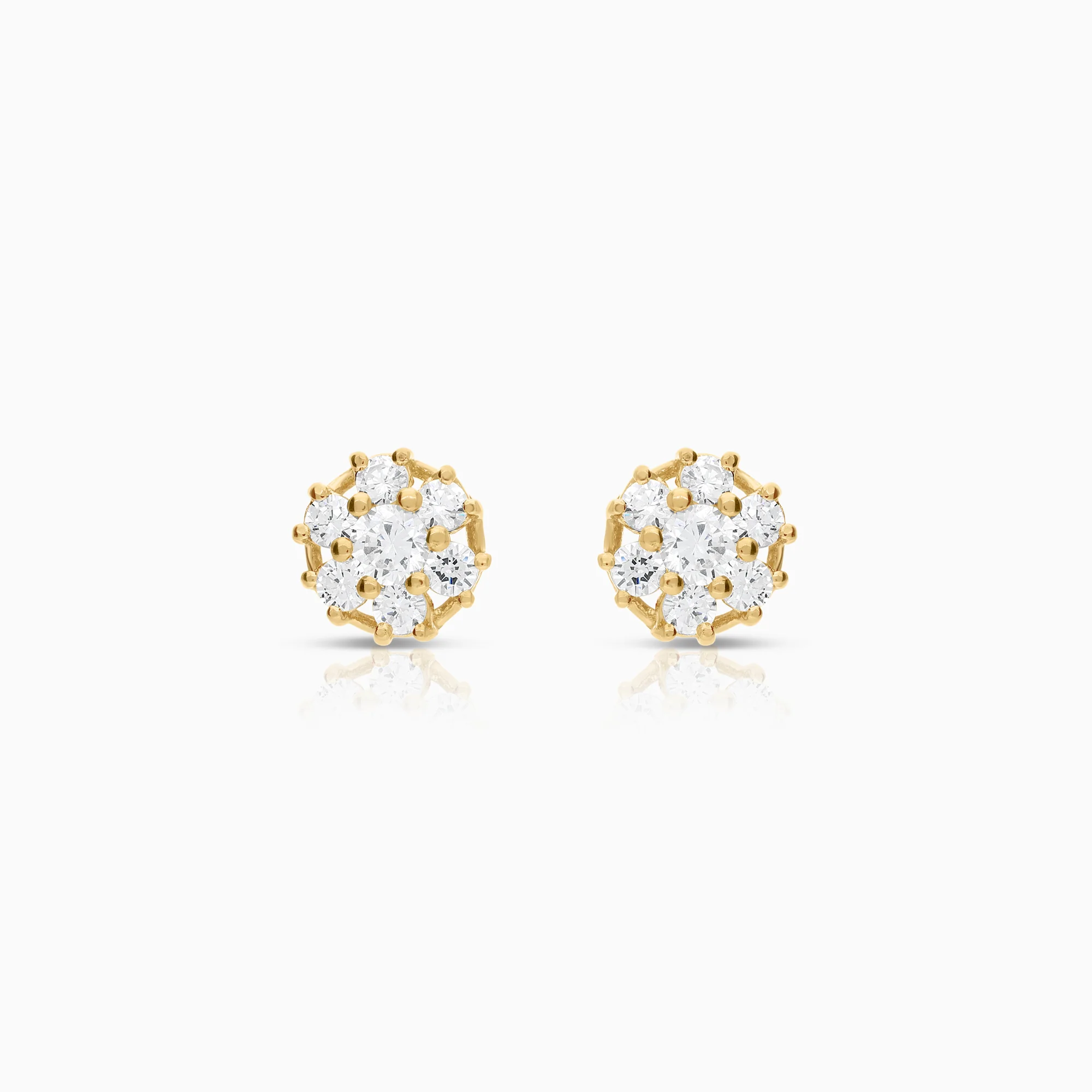 Earrings cubic zirconia 2.08g 18K gold