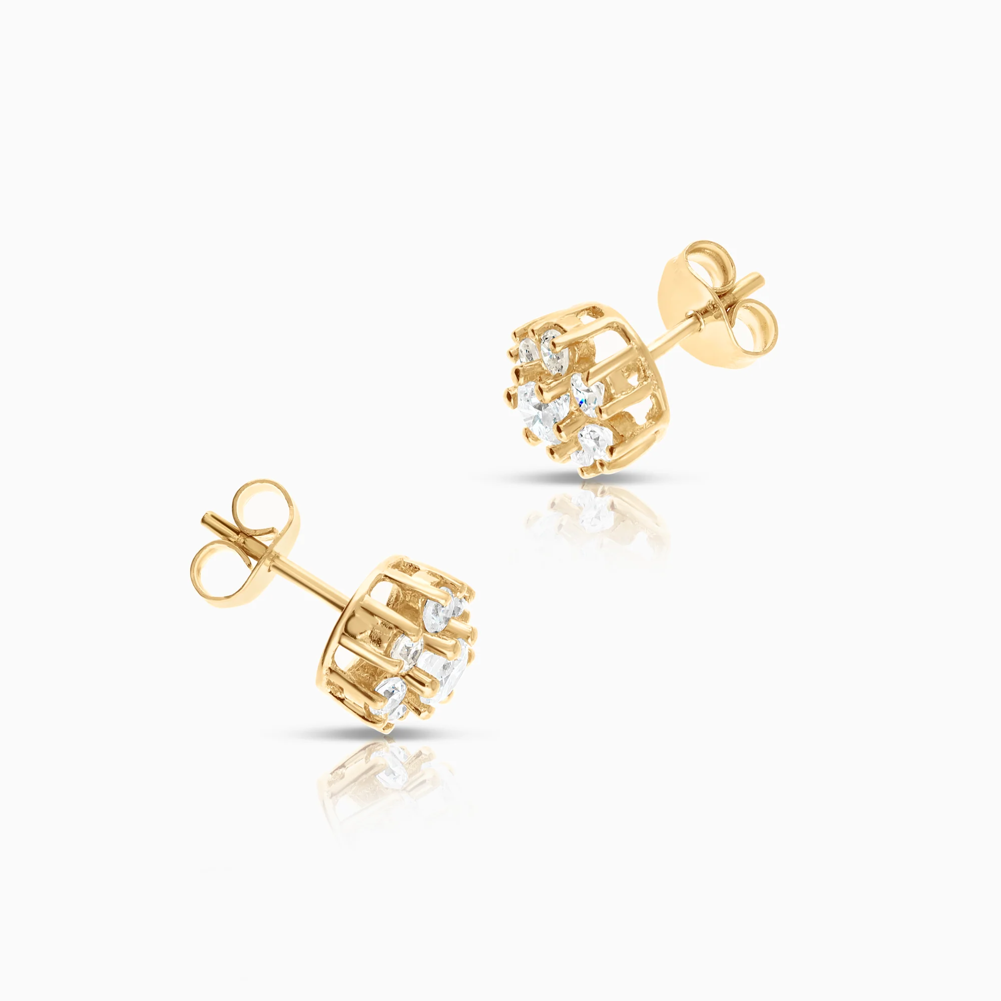 Earrings cubic zirconia 2.08g 18K gold - Image 2