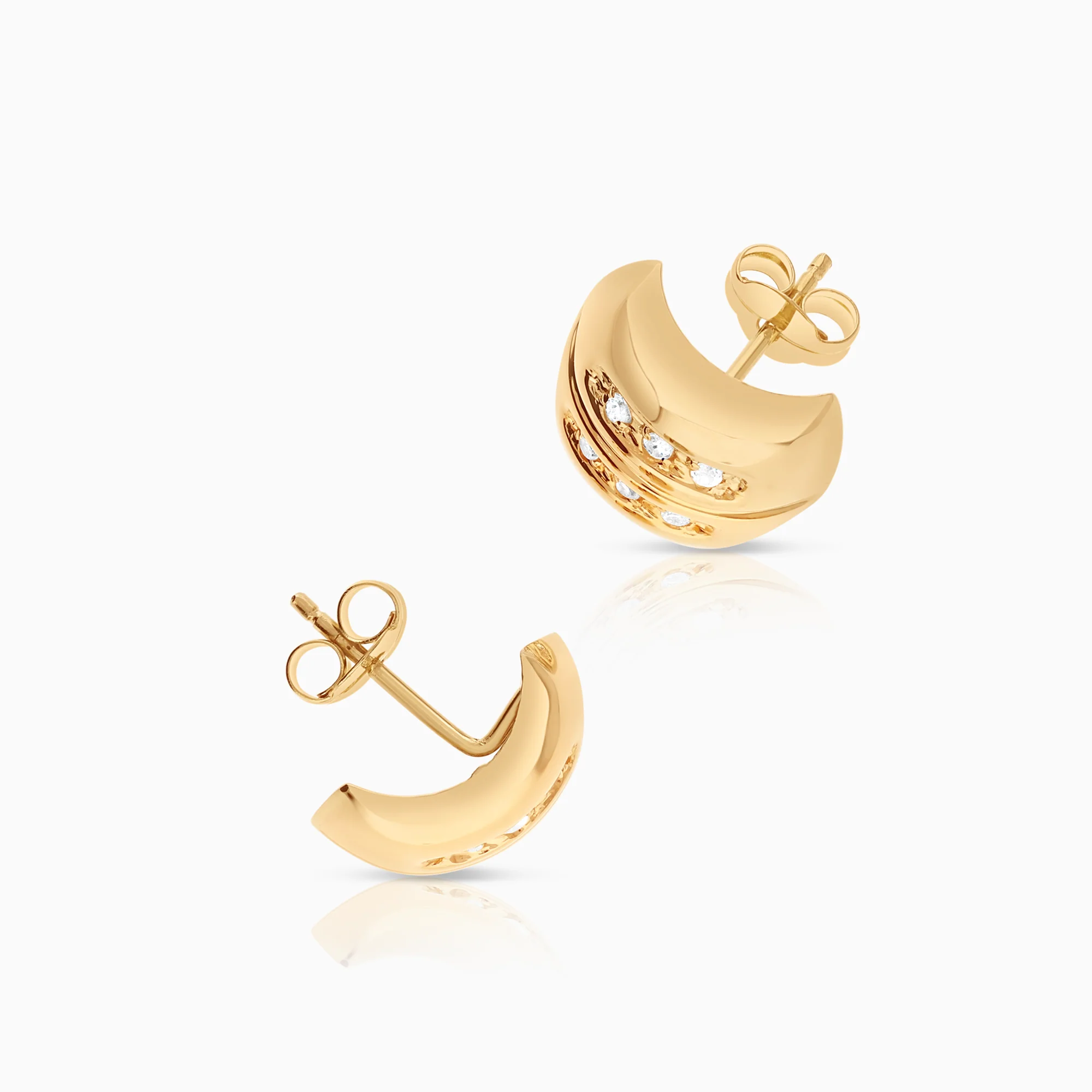 Earrings cubic zirconia 2.09g 18K gold - Image 2