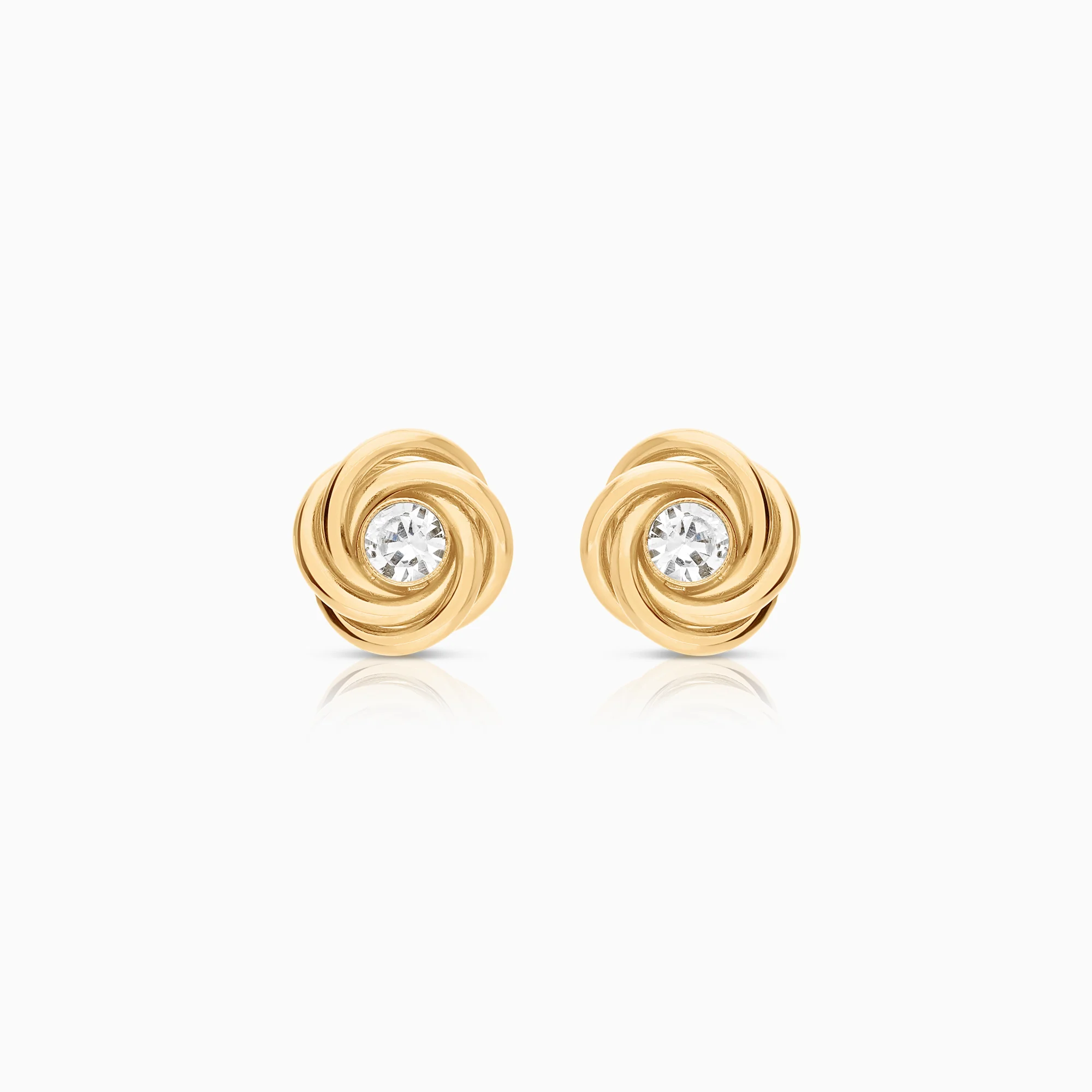 Earrings cubic zirconia 2.21g 18K gold