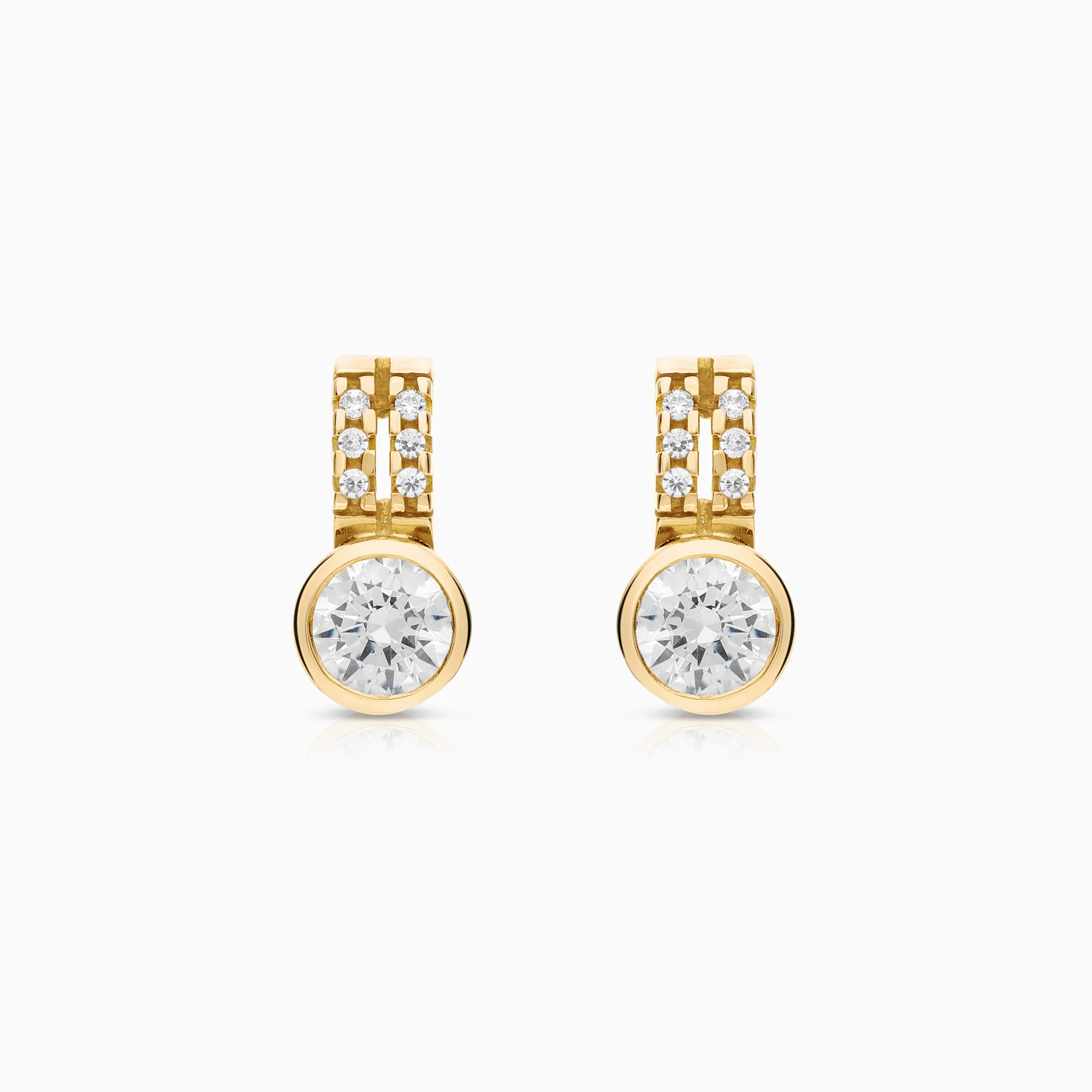Earrings cubic zirconia 2.69g 18K gold