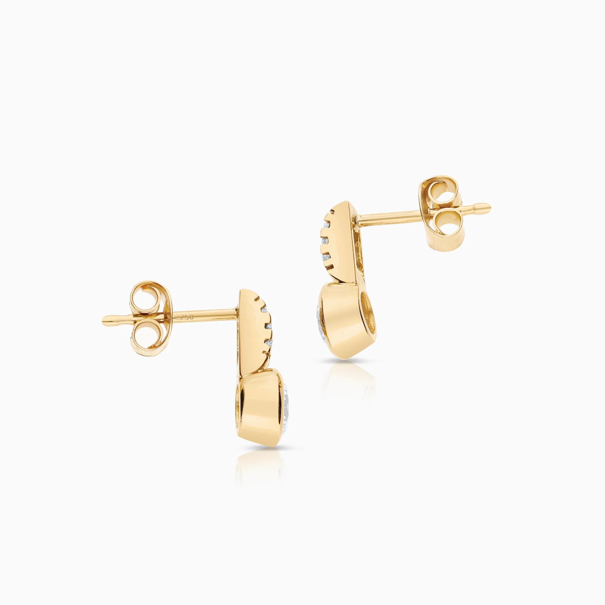 Earrings cubic zirconia 2.69g 18K gold - Image 2