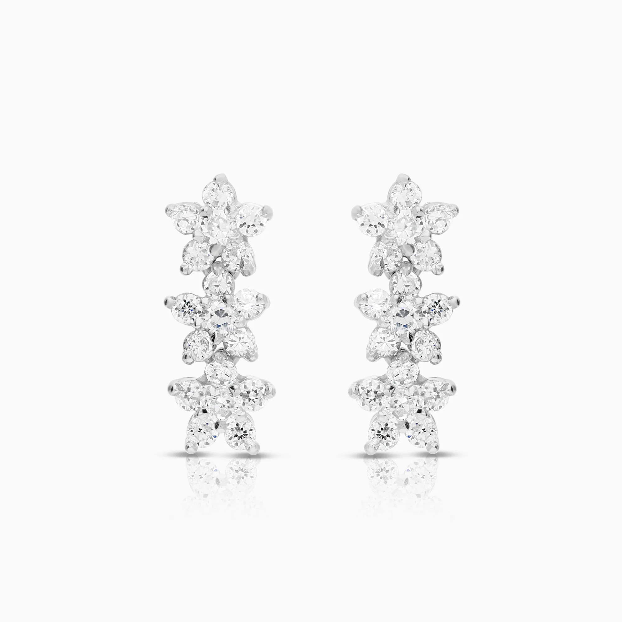 Earrings cubic zirconia 2.81g 18K white gold
