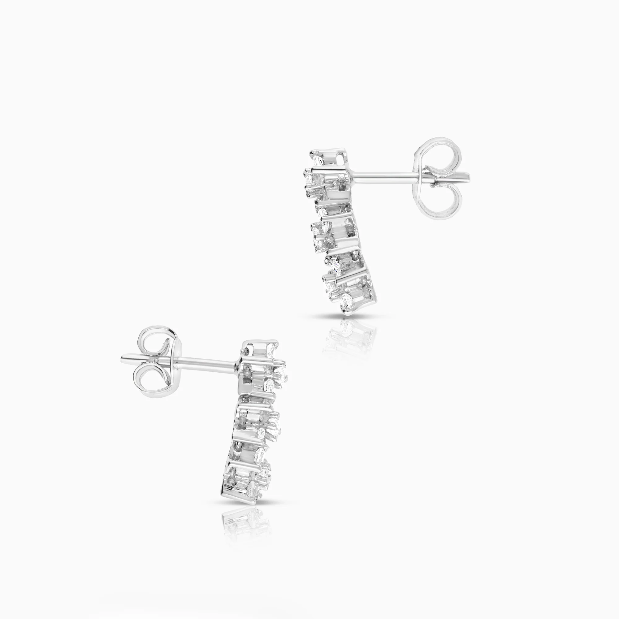 Earrings cubic zirconia 2.81g 18K white gold - Image 2