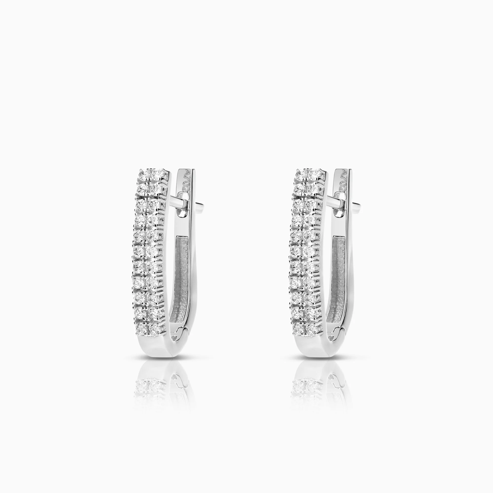 Earrings cubic zirconia 3.12g 18K white gold